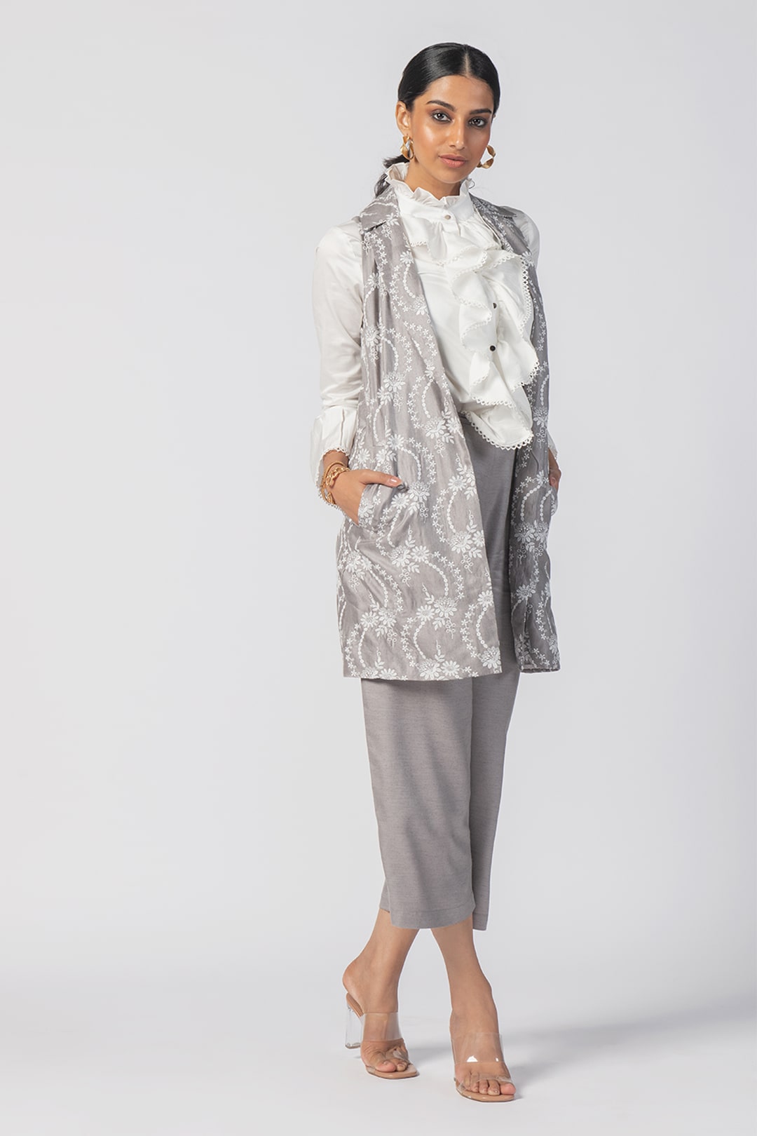 Tiare Wool Grey Jacket Co-Ord Set