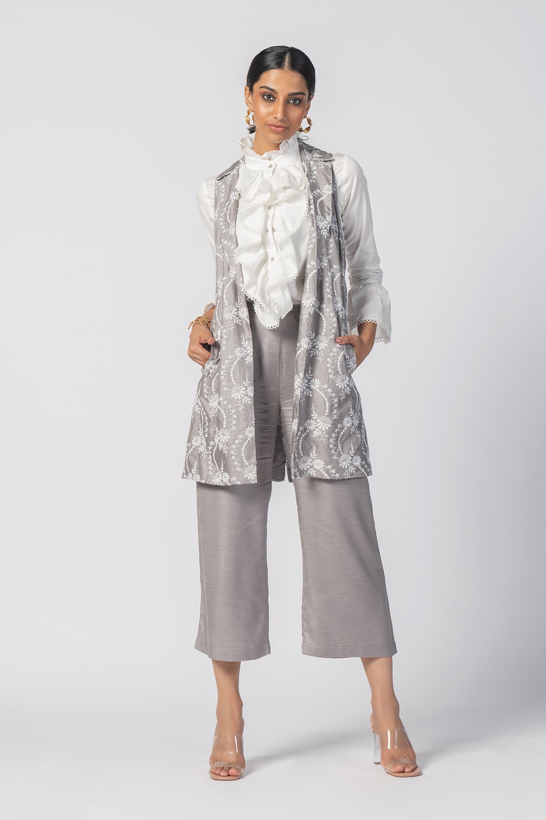 Tiare Wool Grey Jacket Co-Ord Set