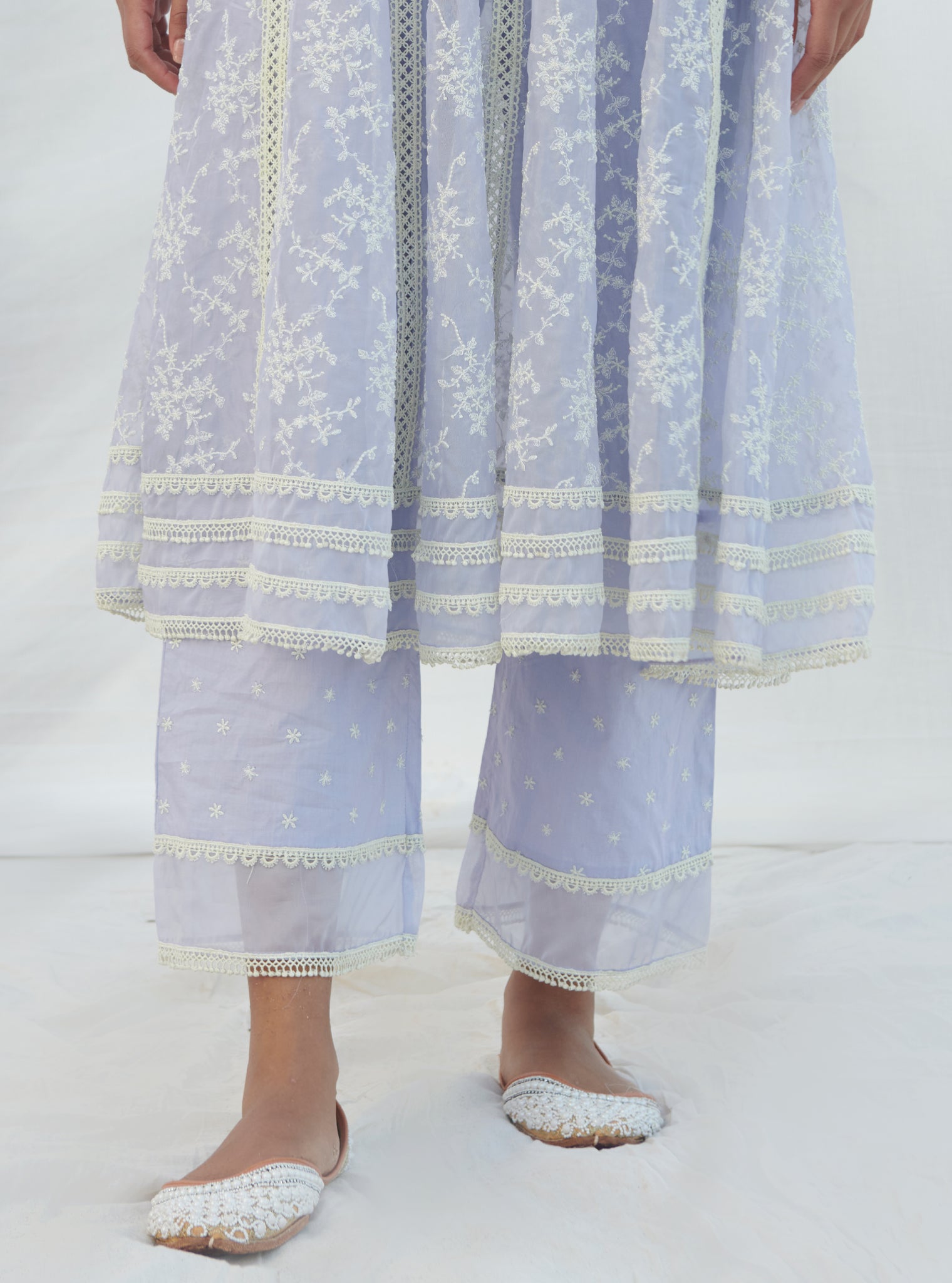 Tisca Organza Lilac Anarkali Kurta Set