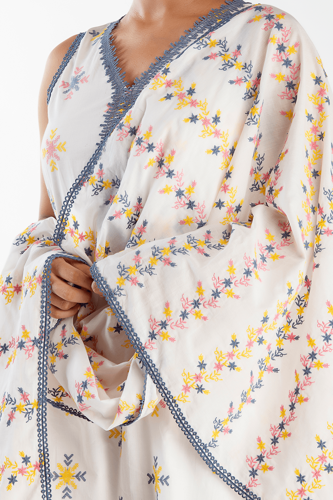 Tryst Cotton White Kurta Set