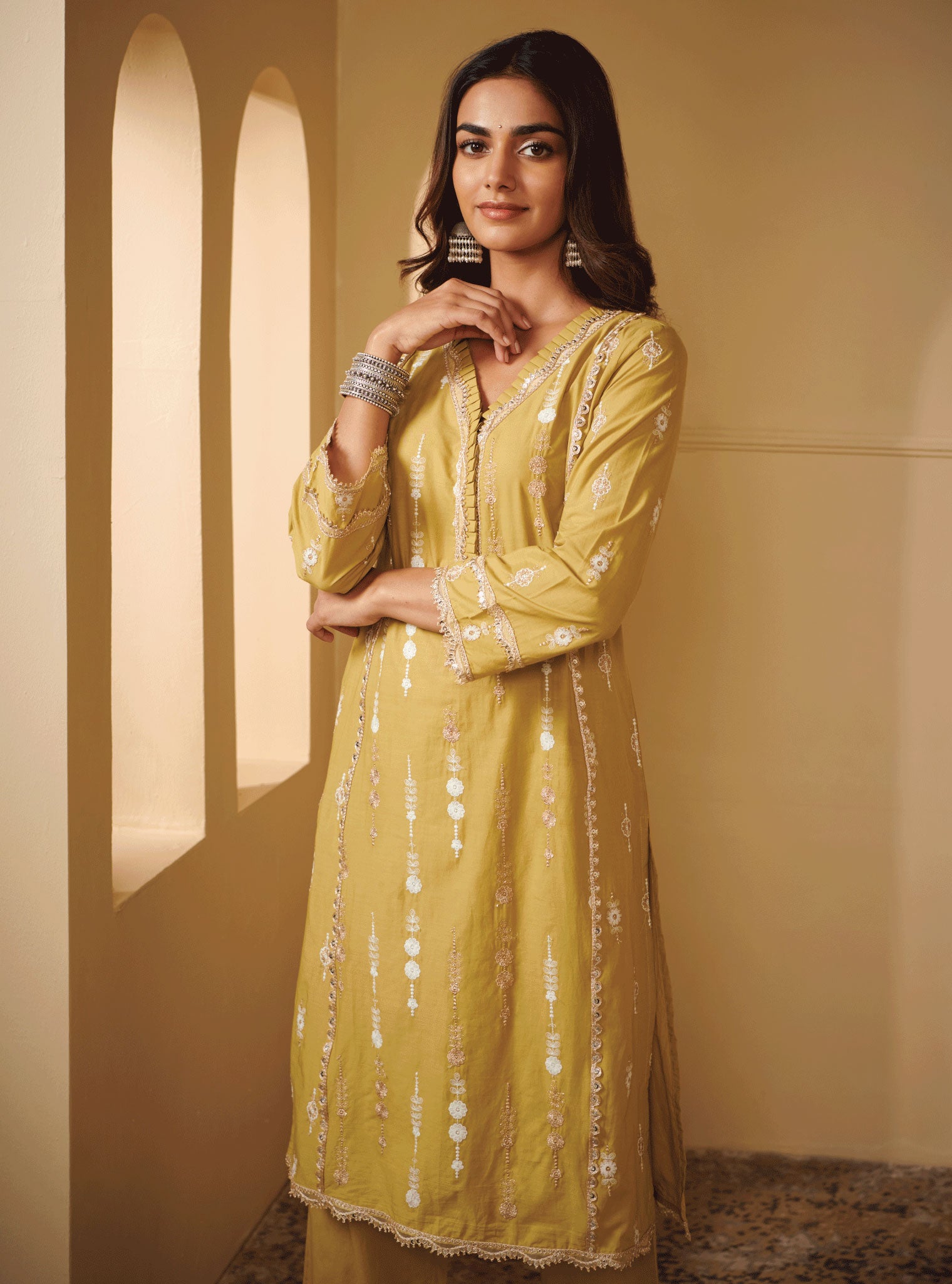 Beki Cotton Green Kurta Set