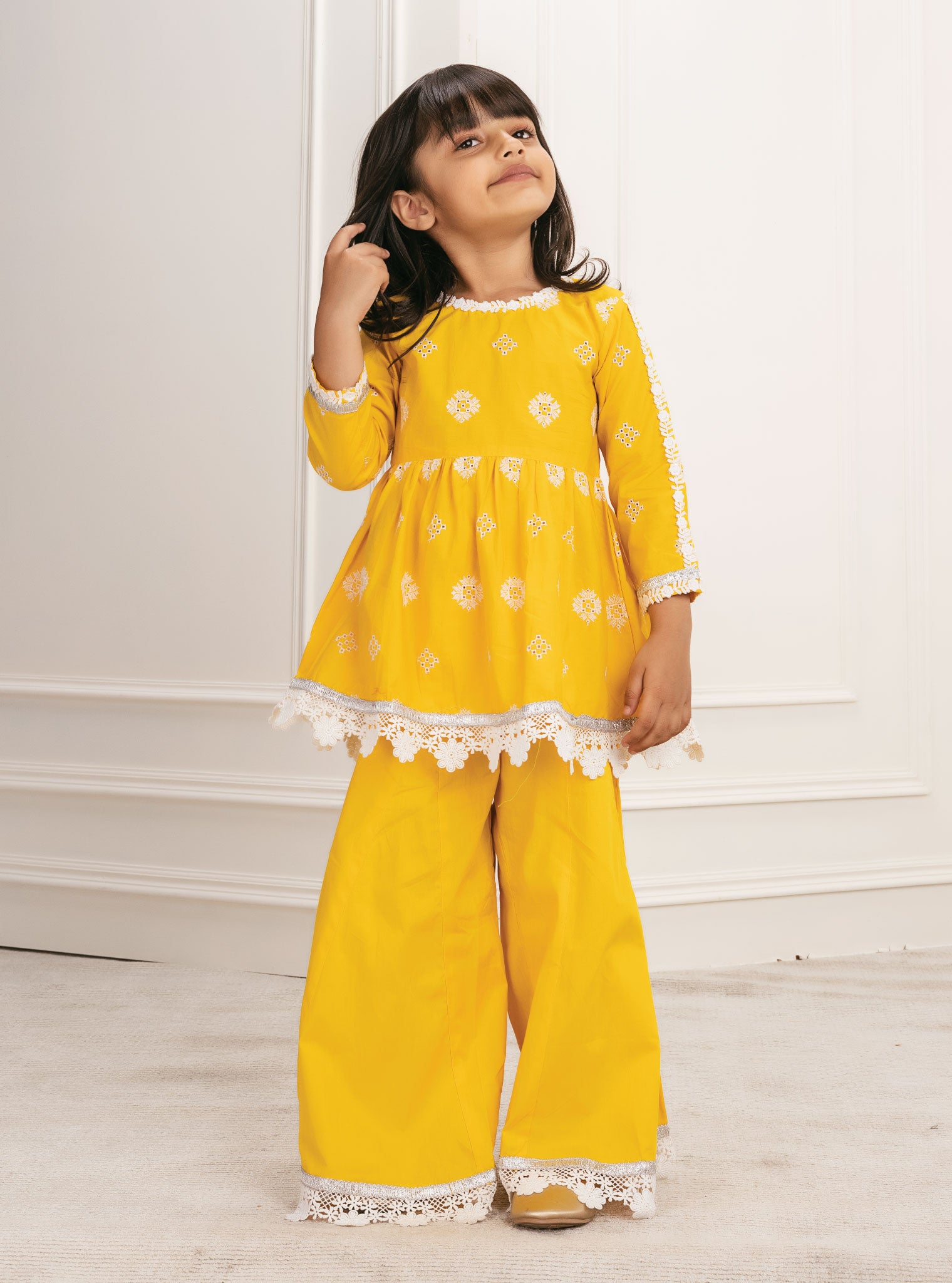Jolie Cotton Mango Sharara Set