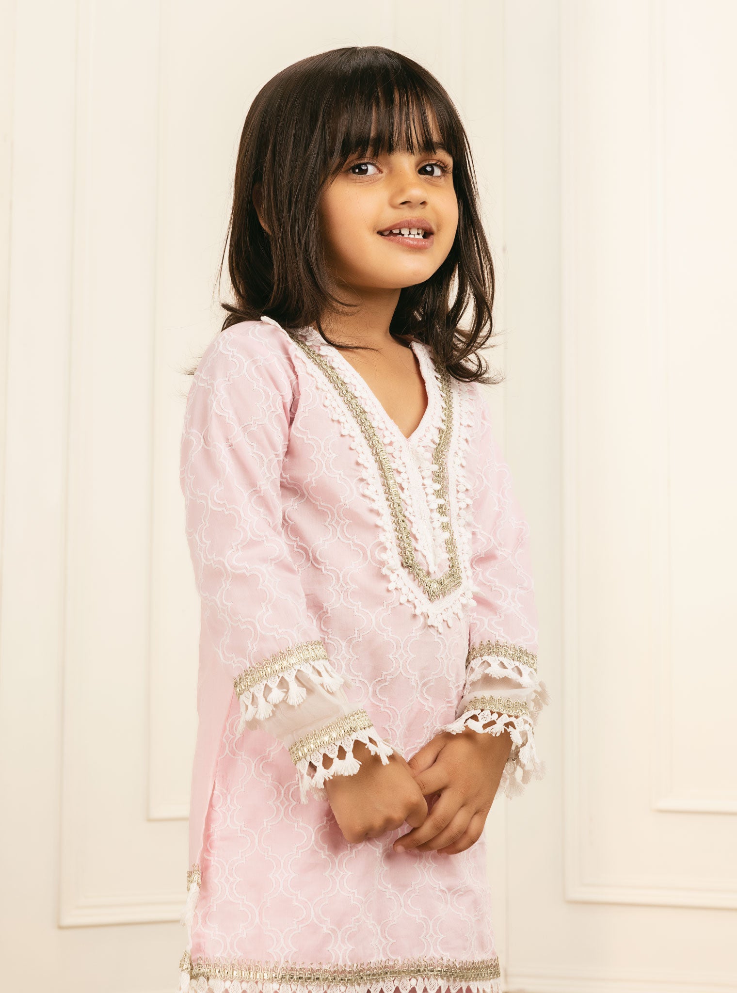 Elara Cotton Pink Garara Set