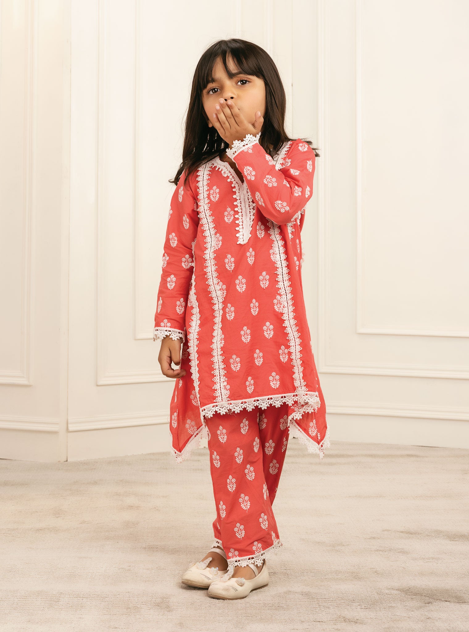 Amaris Cotton Red Kurta Set