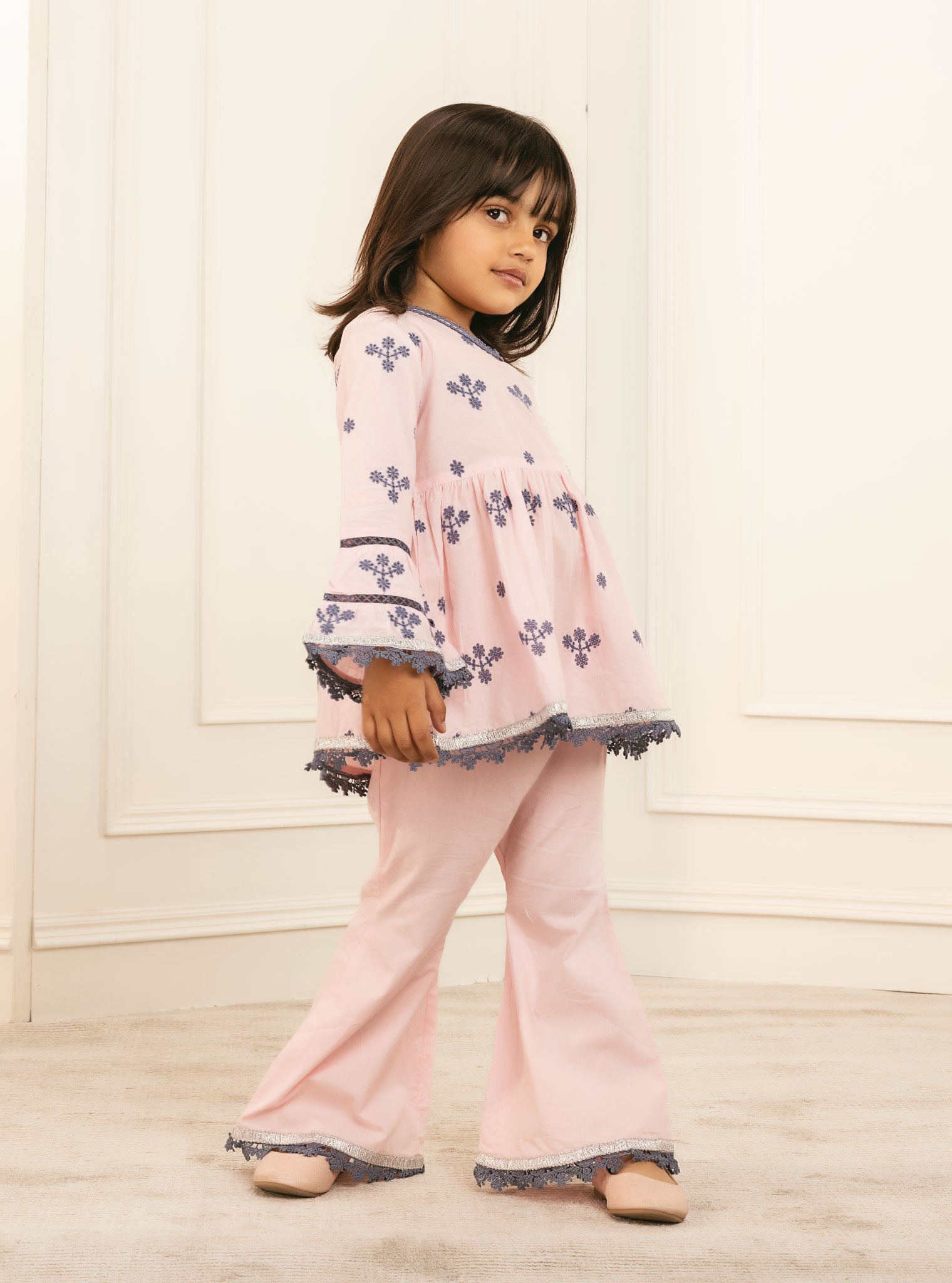 Bud Cotton Pink Kurta Set