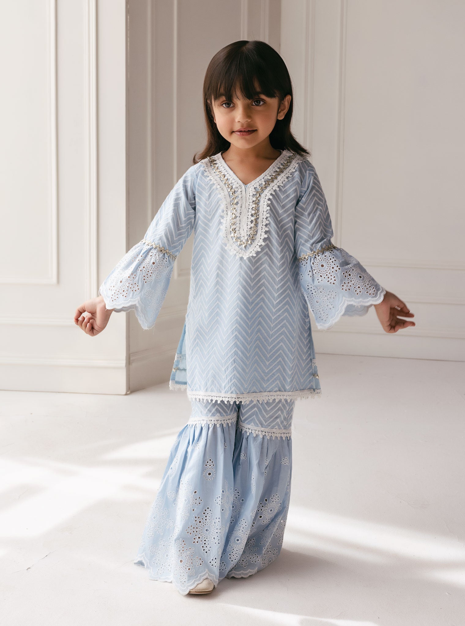 Philo Cotton Light Blue Garara Set