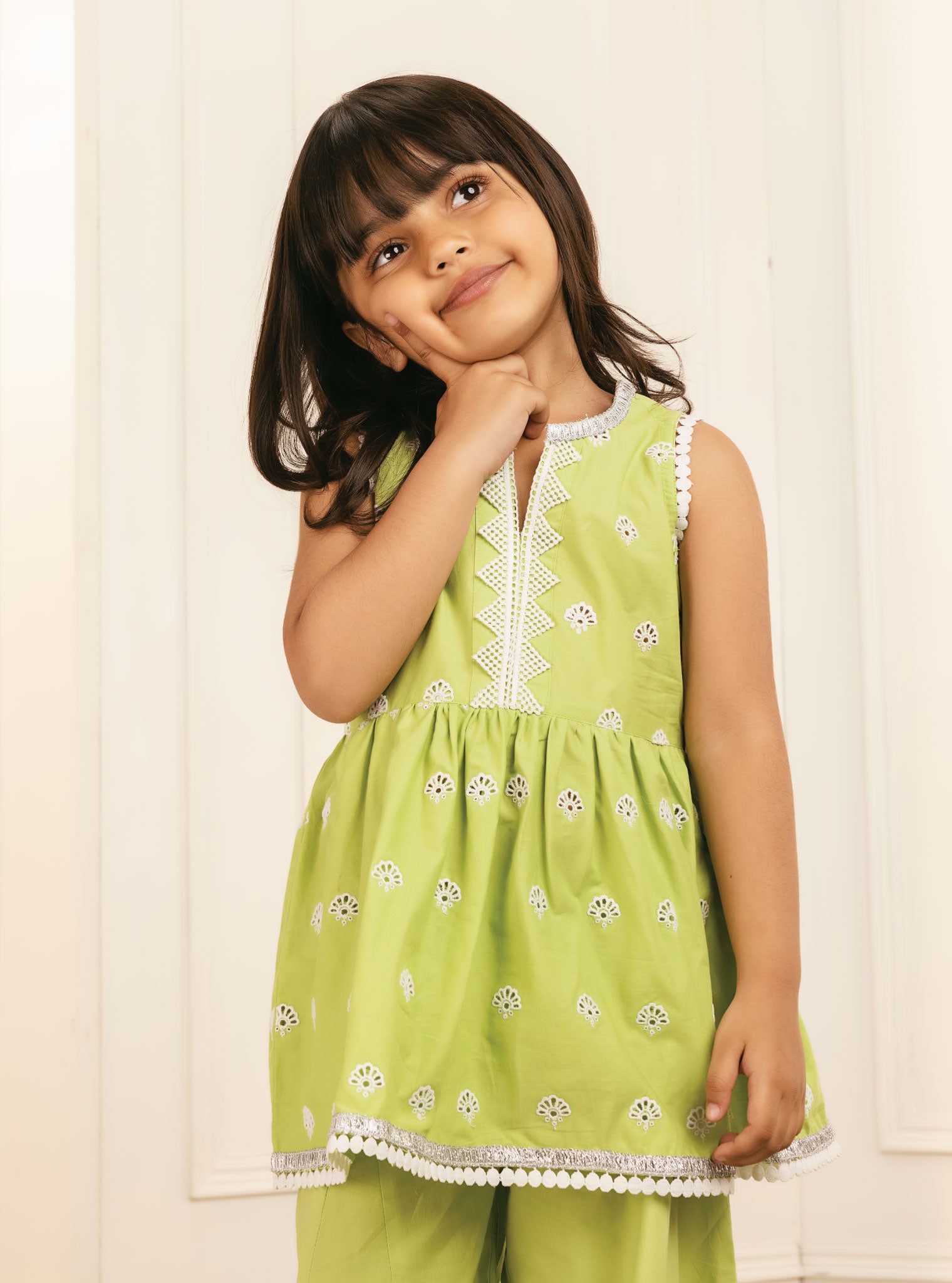 Figo Cotton Light Green Sharara Set