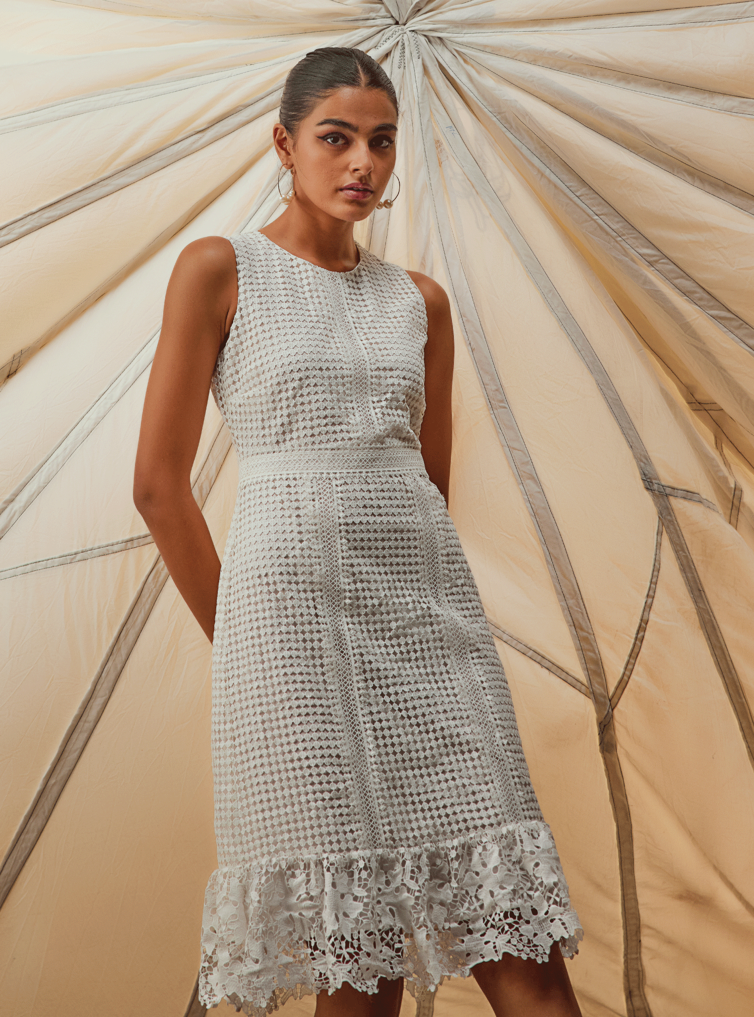 Guipure Skye Cotton White Dress