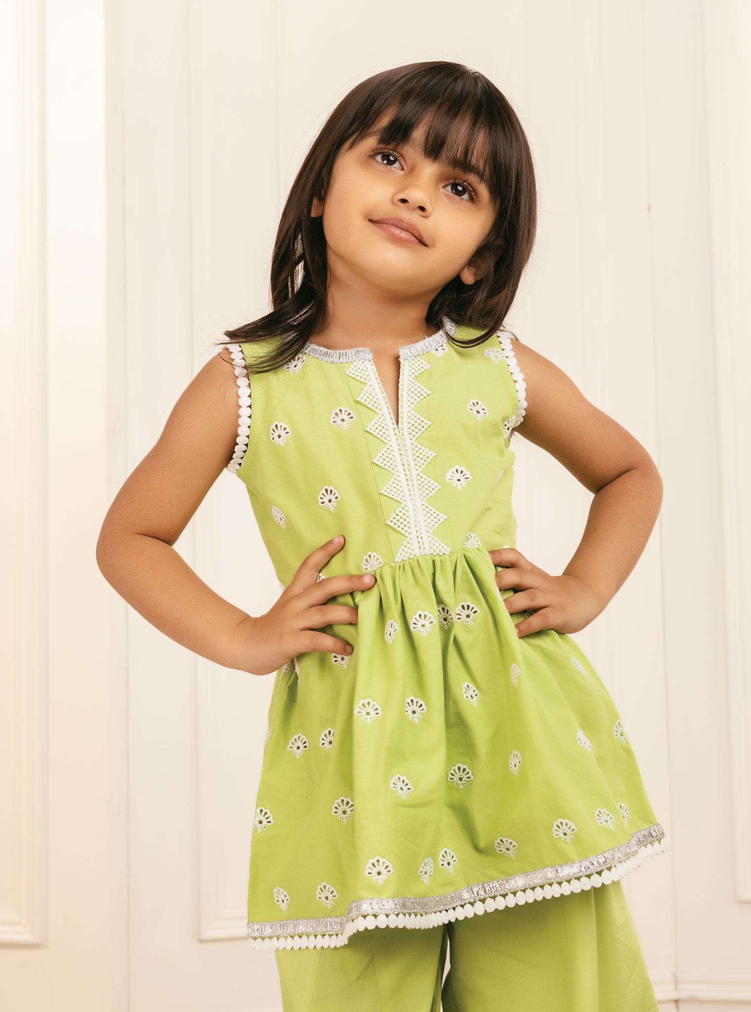 Figo Cotton Light Green Sharara Set