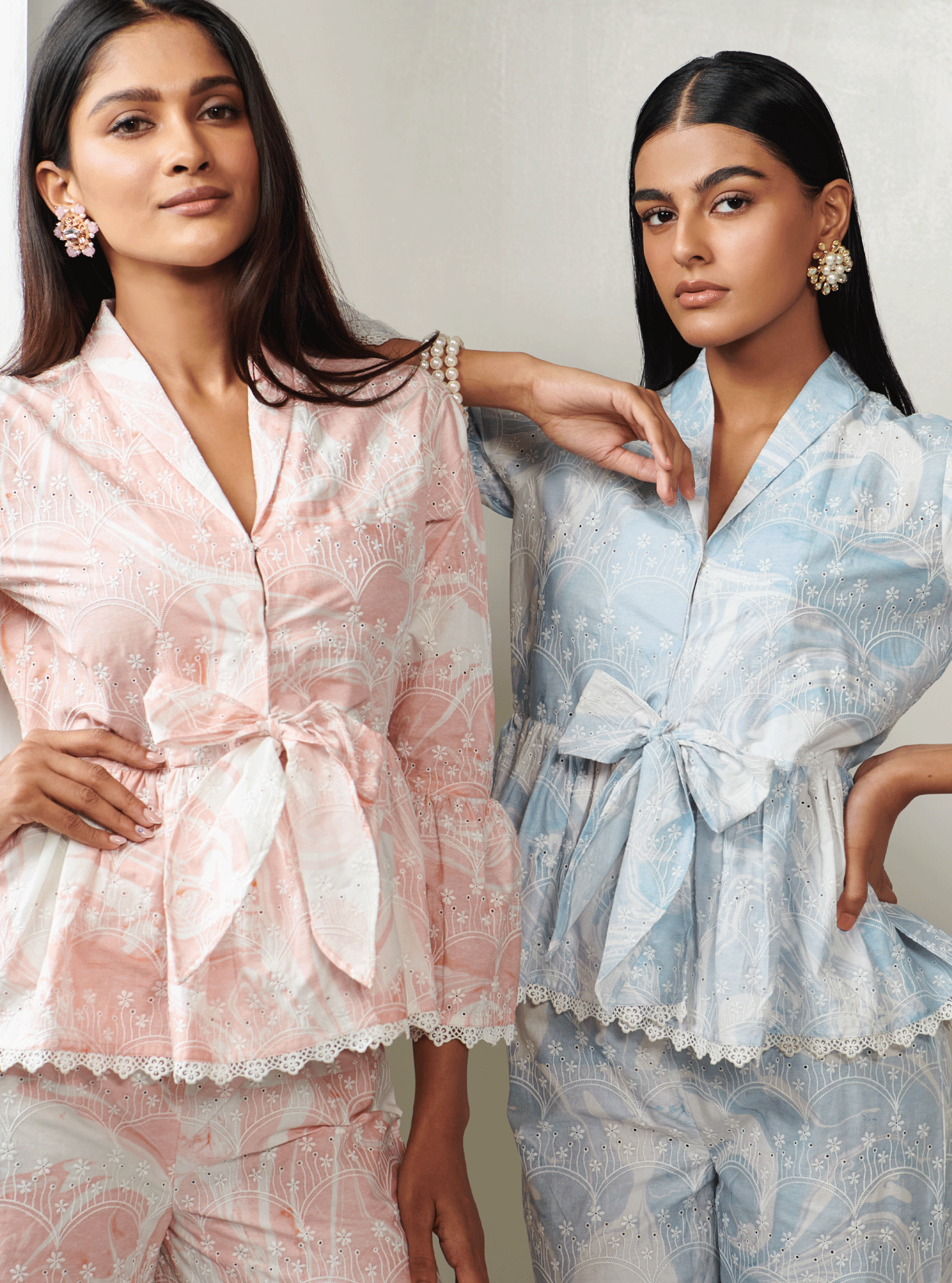 Fiorita Cotton Pink Top with Pant Set