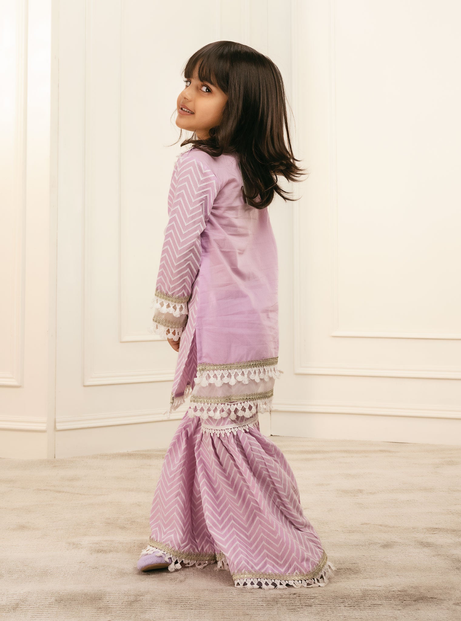 Elara Cotton Lilac Garara Set