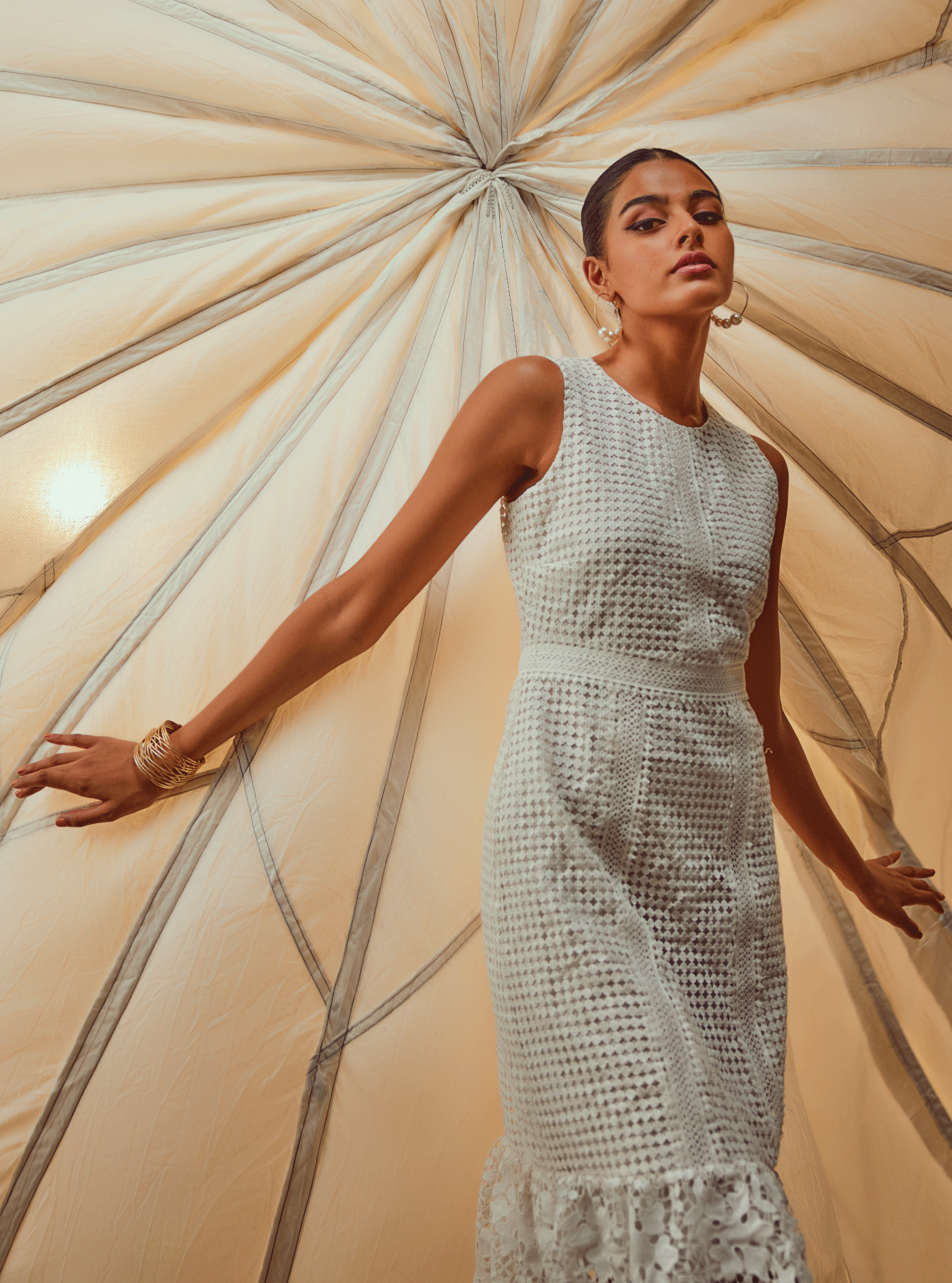 Guipure Skye Cotton White Dress