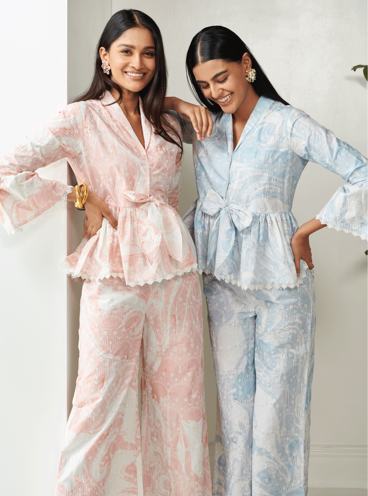 Fiorita Cotton Pink Top with Pant Set