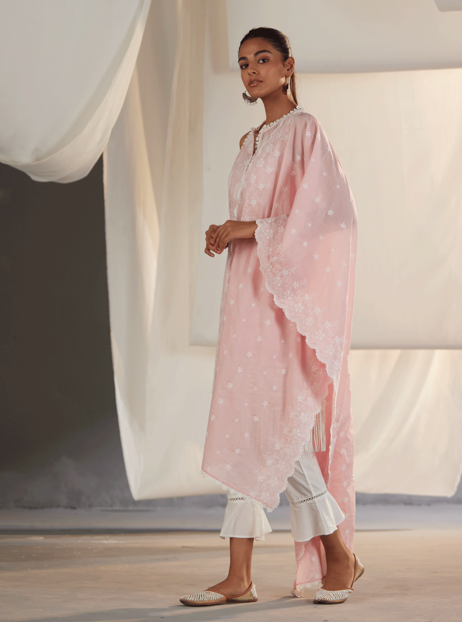 Kygo Cotton Pink Kurta Set