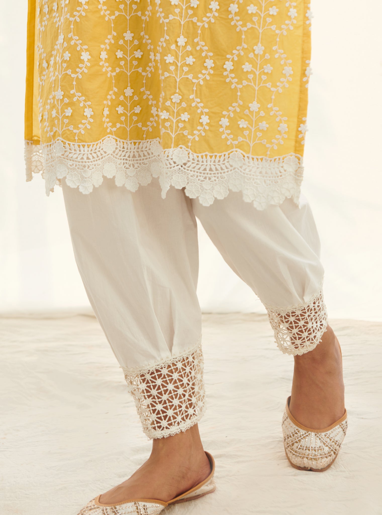 Veliena Cotton Yellow Kurta Set