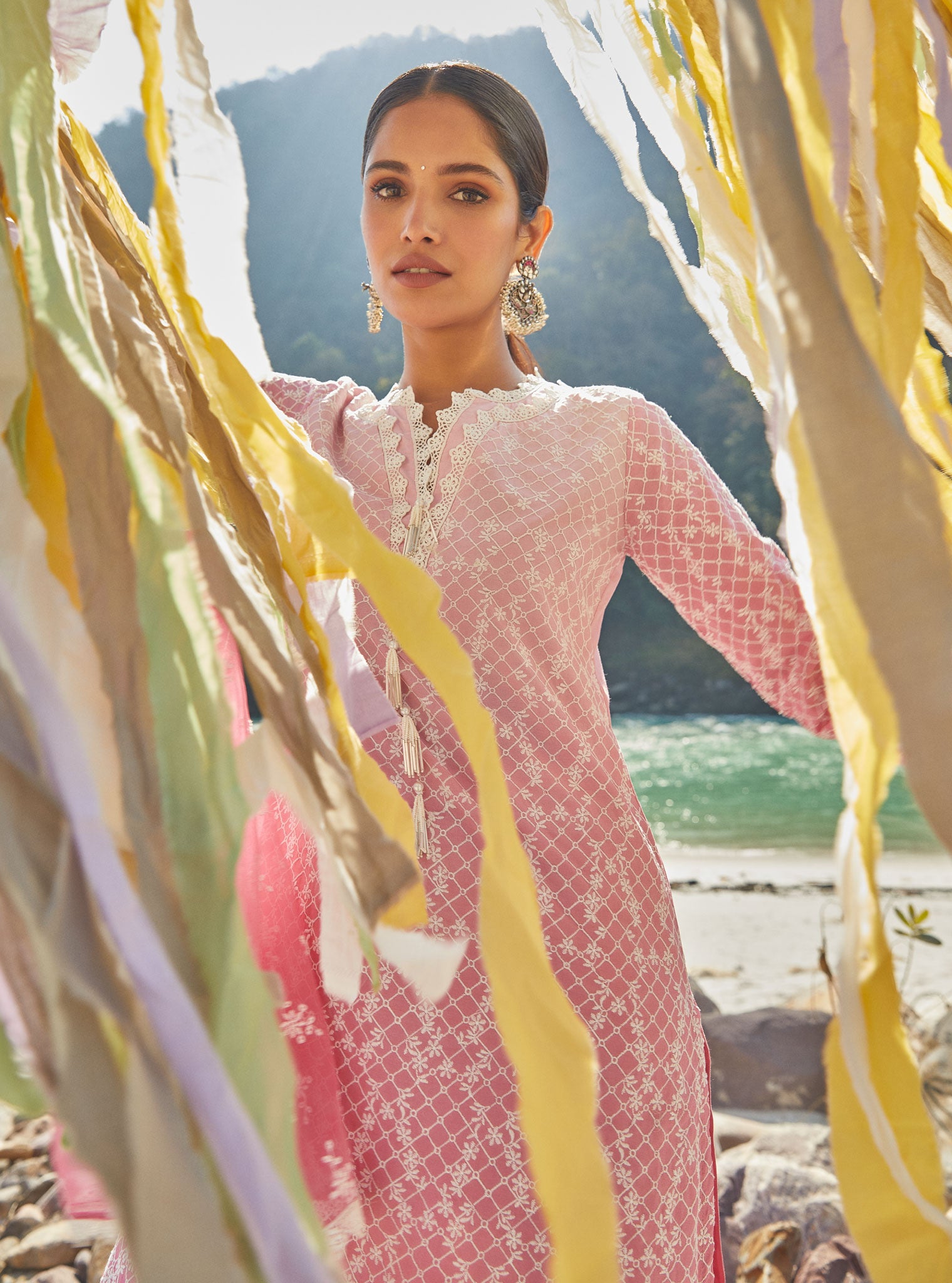 Venna Cotton Pink Kurta Set