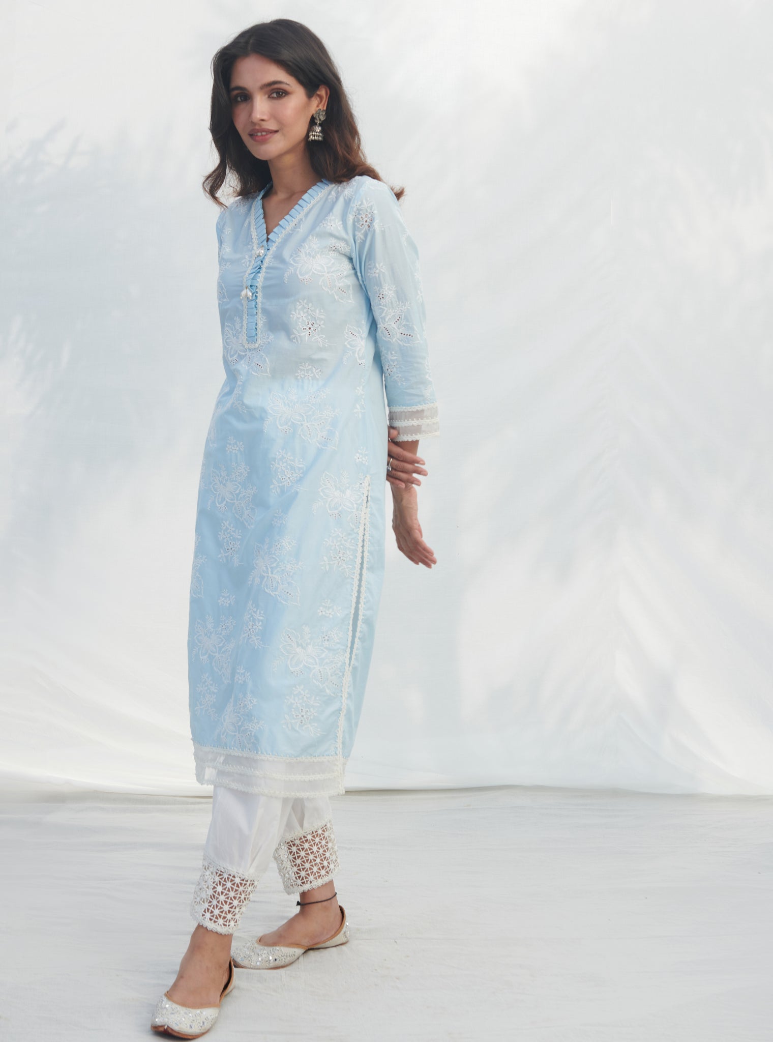 Verlem Cotton Blue Kurta Set