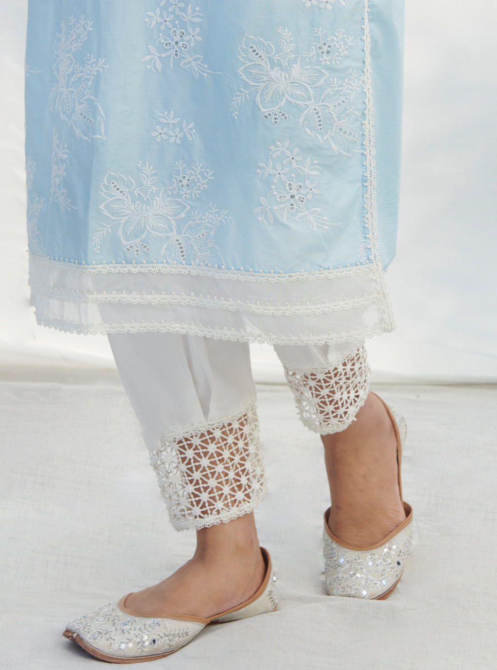 Mulmul Supima Cotton Phey White Palazzo