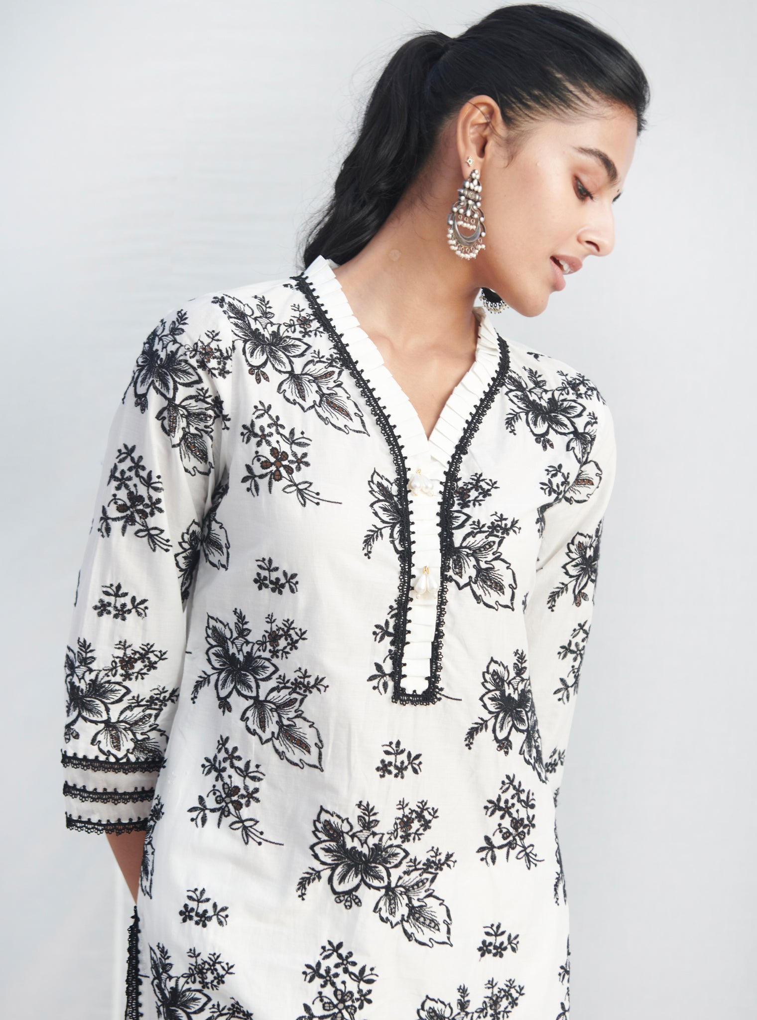 Verlem Cotton White Kurta Set