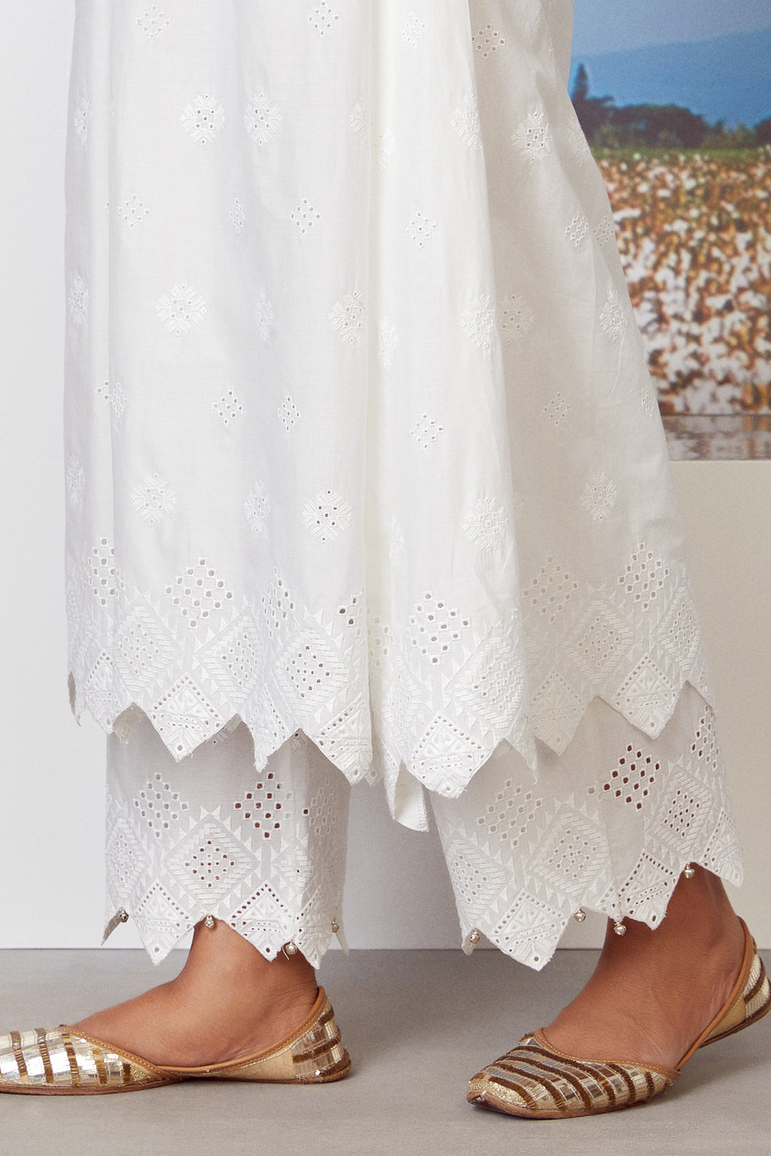 Warm Glow Cotton Kurta with Palazzo Set