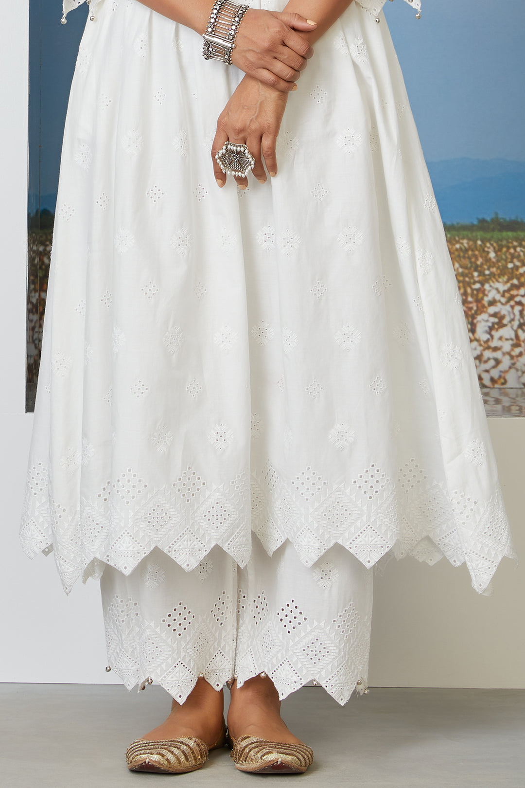 Warm Glow Cotton Kurta with Palazzo Set