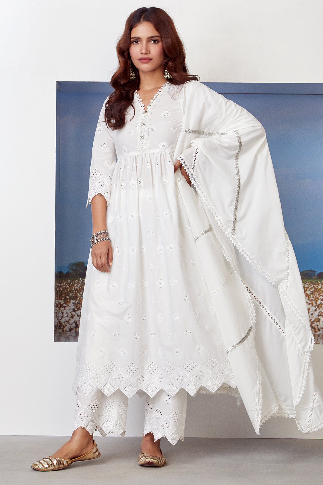 Warm Glow Cotton Kurta with Palazzo Set