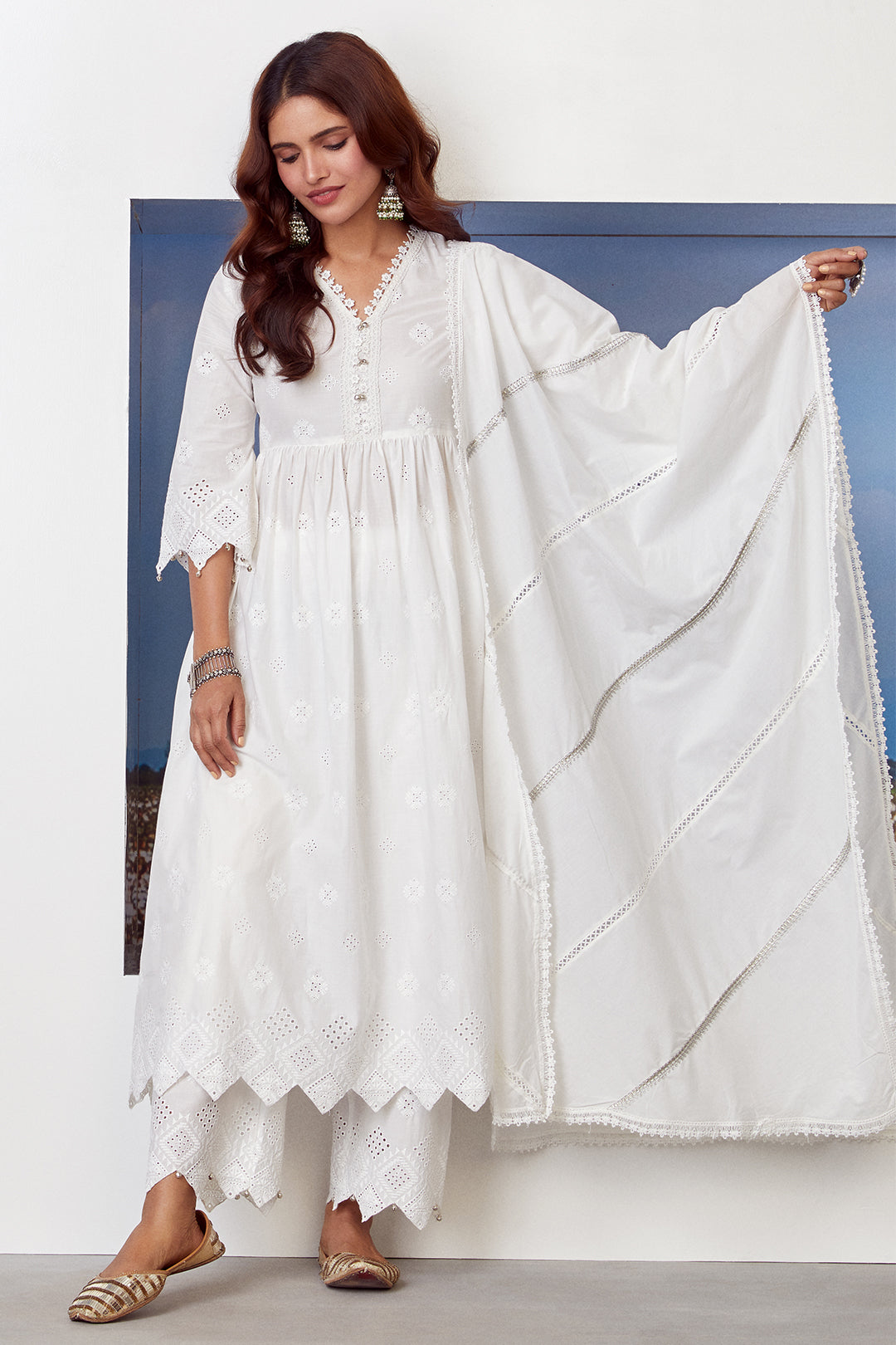 Warm Glow Cotton Kurta with Palazzo Set