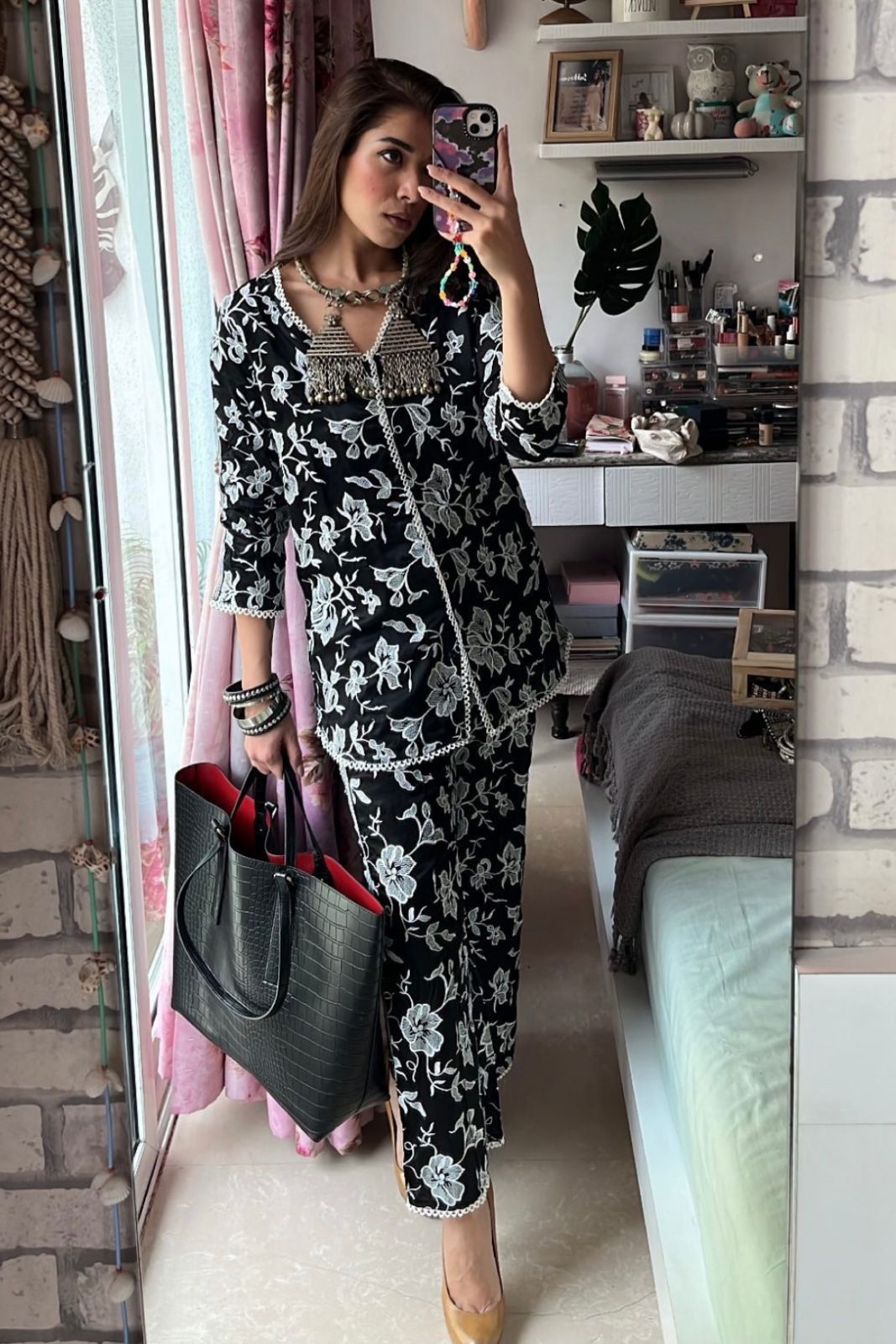 Caroline Cupro Black Co-Ord Set