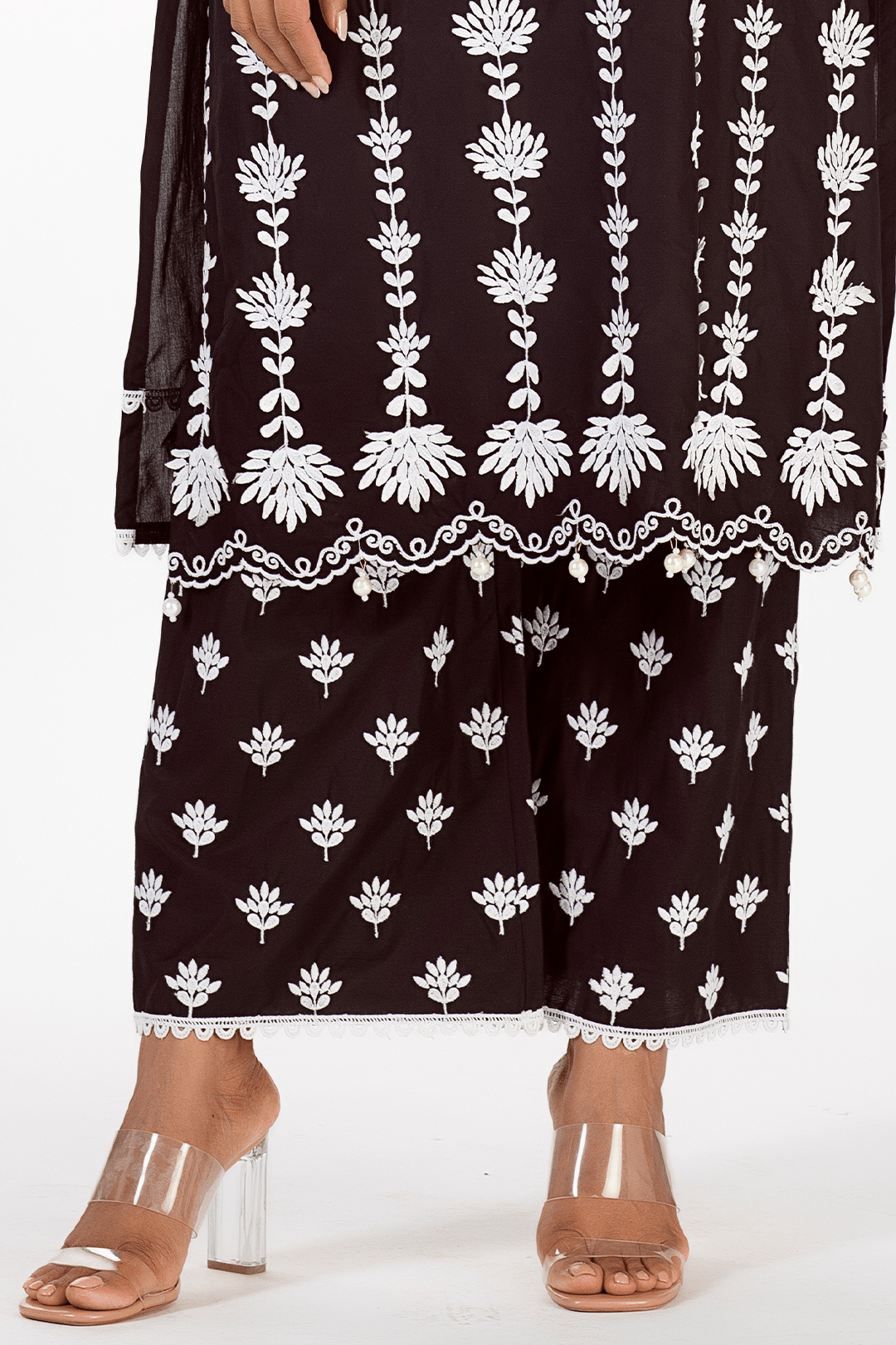 Mulmul Cotton Zaira Black Palazzo