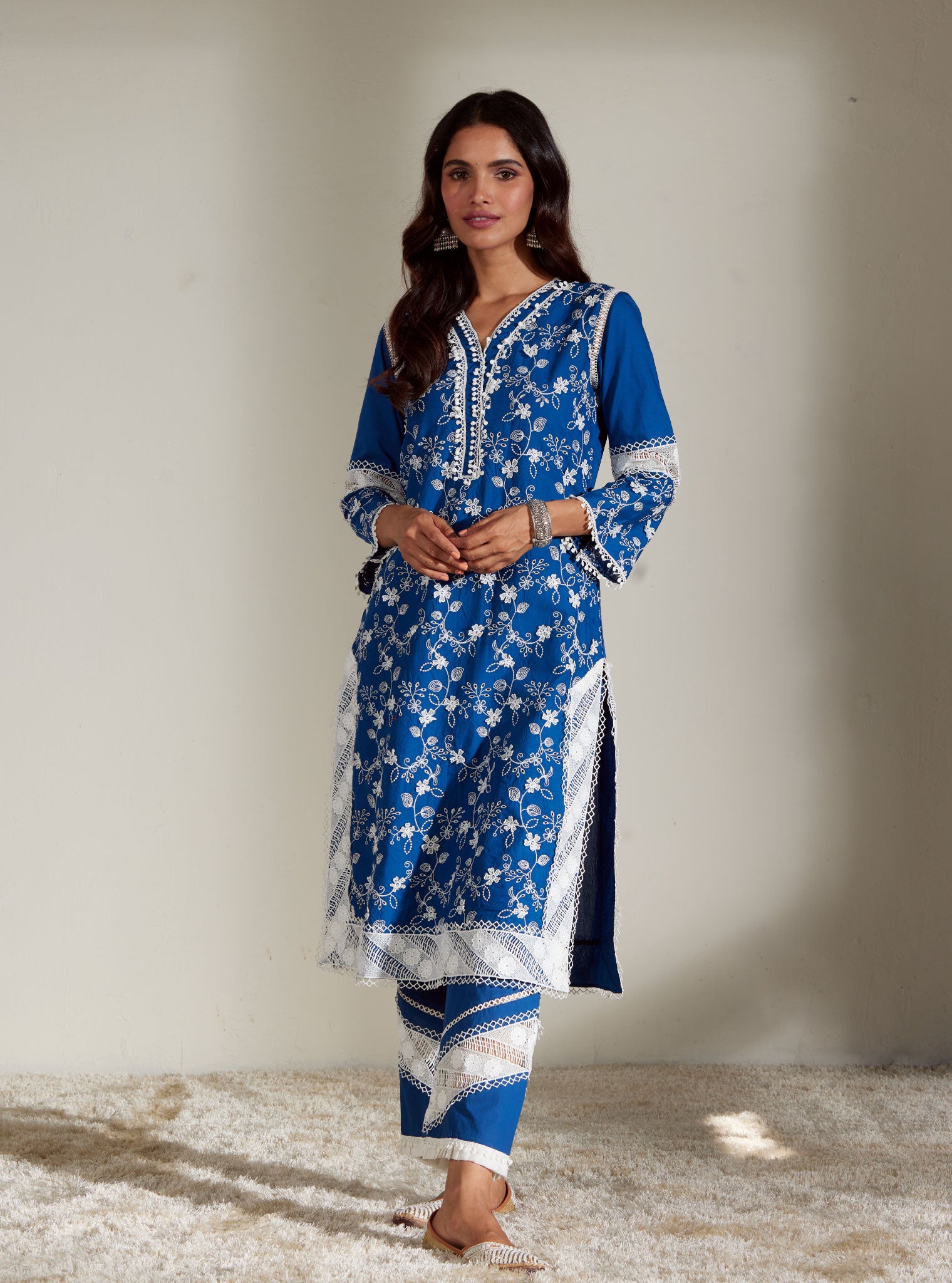 Alice Cotton Navy Kurta Set
