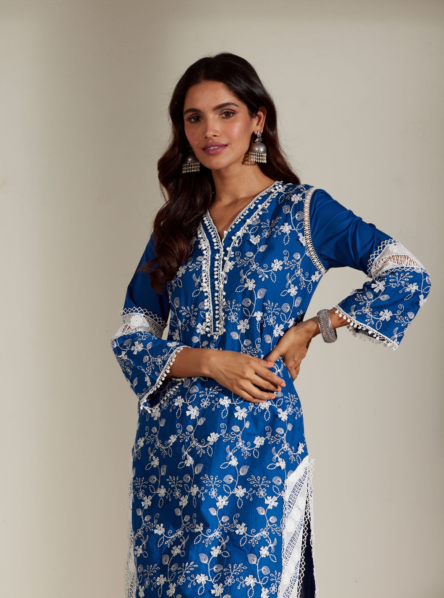 Alice Cotton Navy Kurta Set