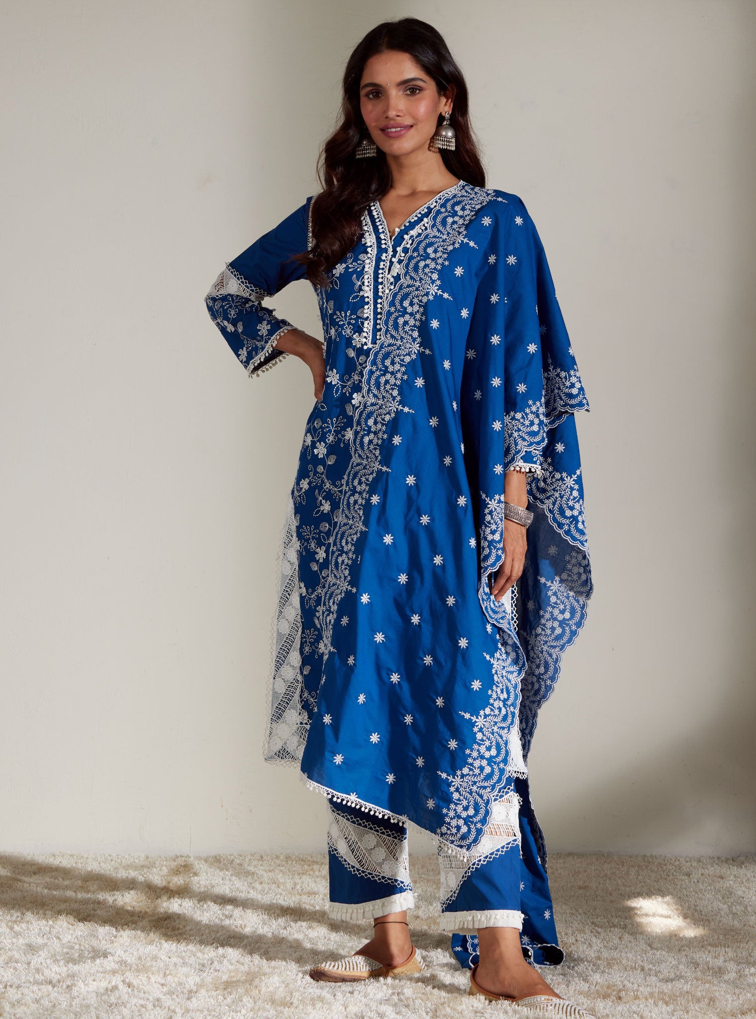 Alice Cotton Navy Kurta Set
