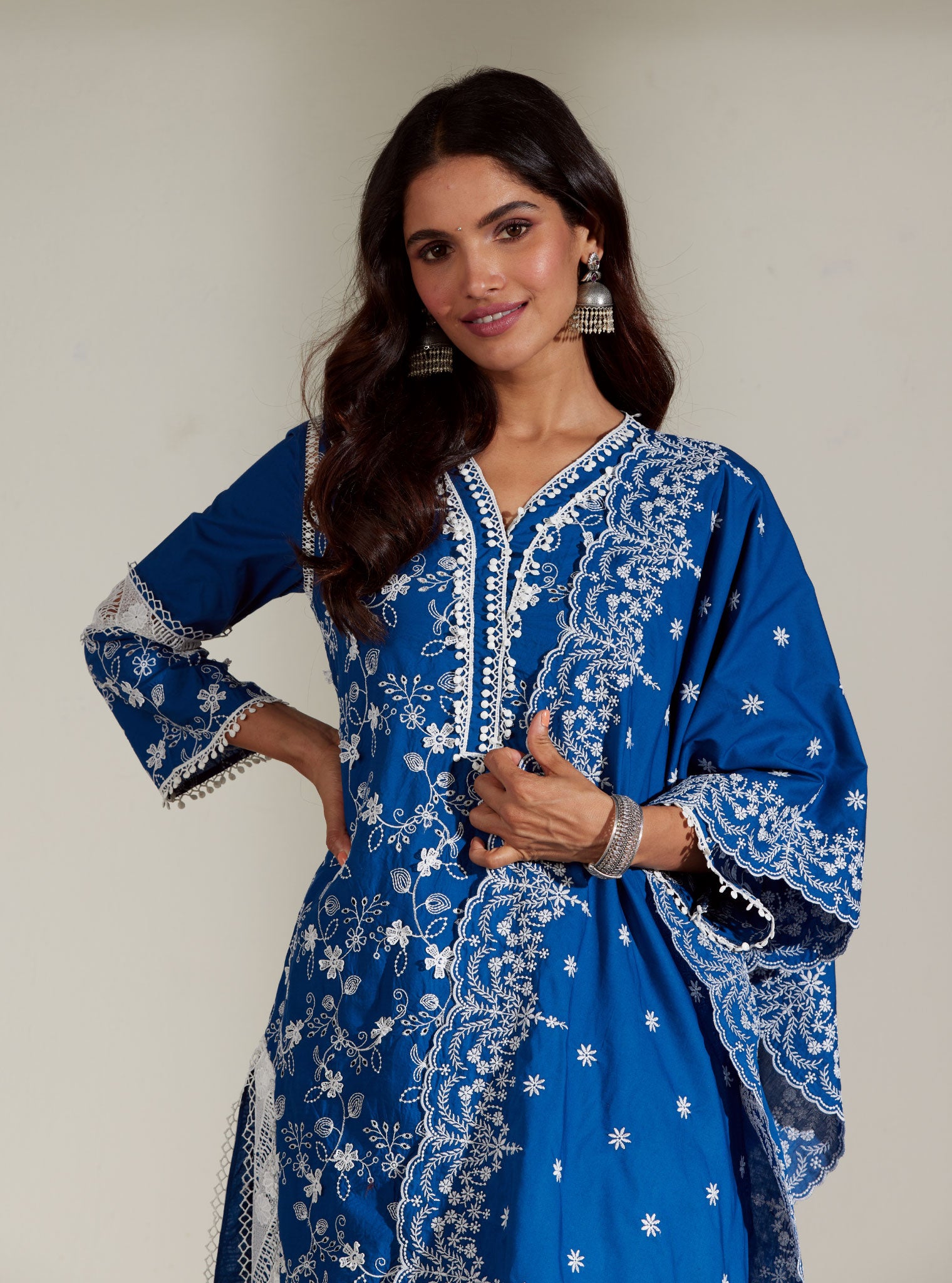 Alice Cotton Navy Kurta Set