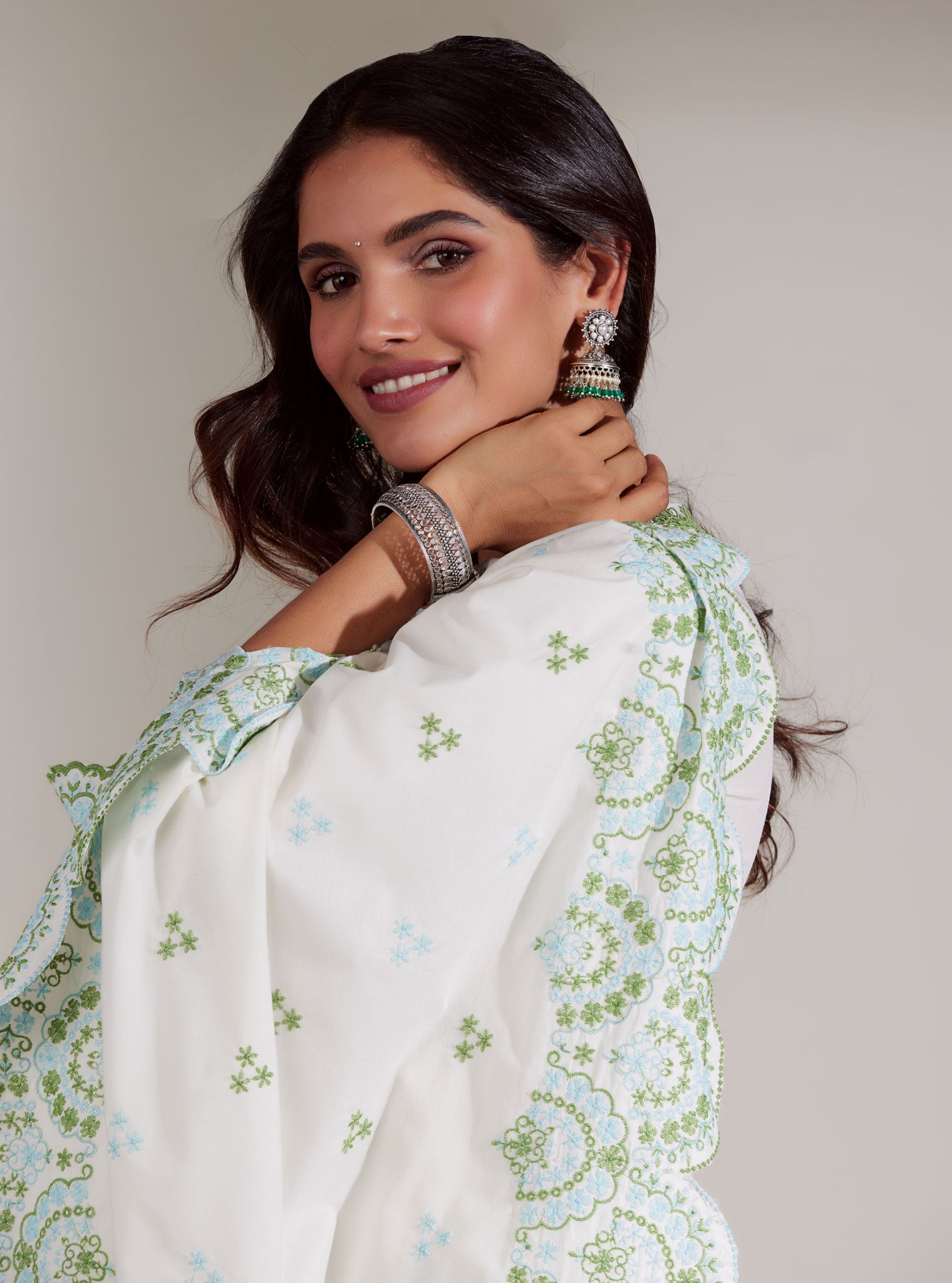 Aviana Cotton White Kurta Set