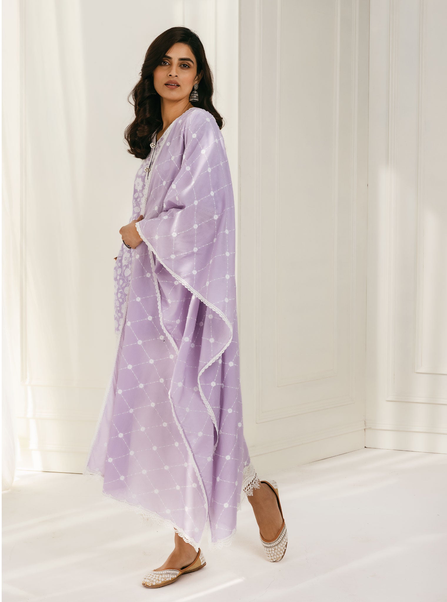 Barog Cotton Lilac Kurta with Palazzo Set