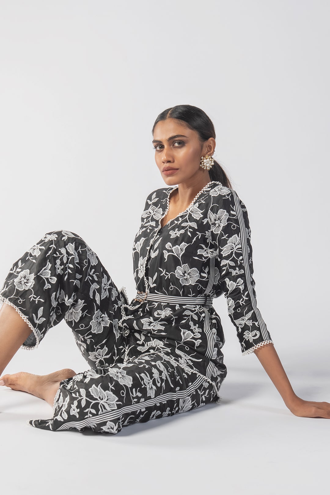 Caroline Cupro Black Co-Ord Set