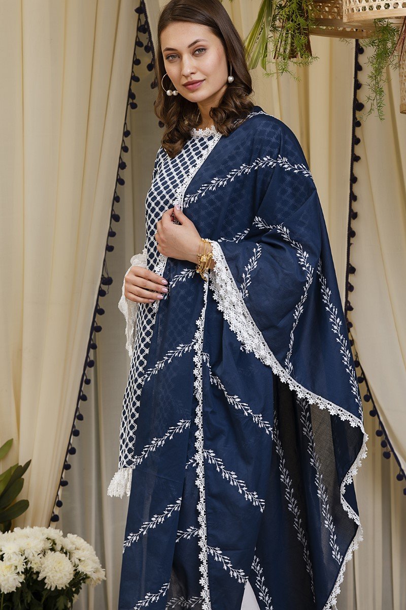 Aspen Kurta With Embroidered Organza  pyajamas