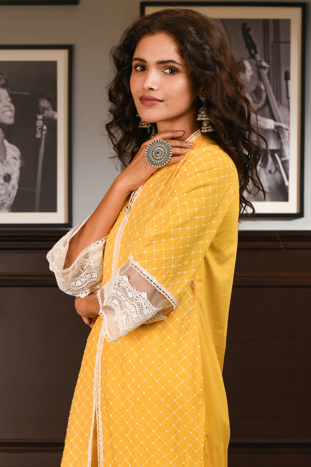 Cayo Cotton Yellow Kurta Set