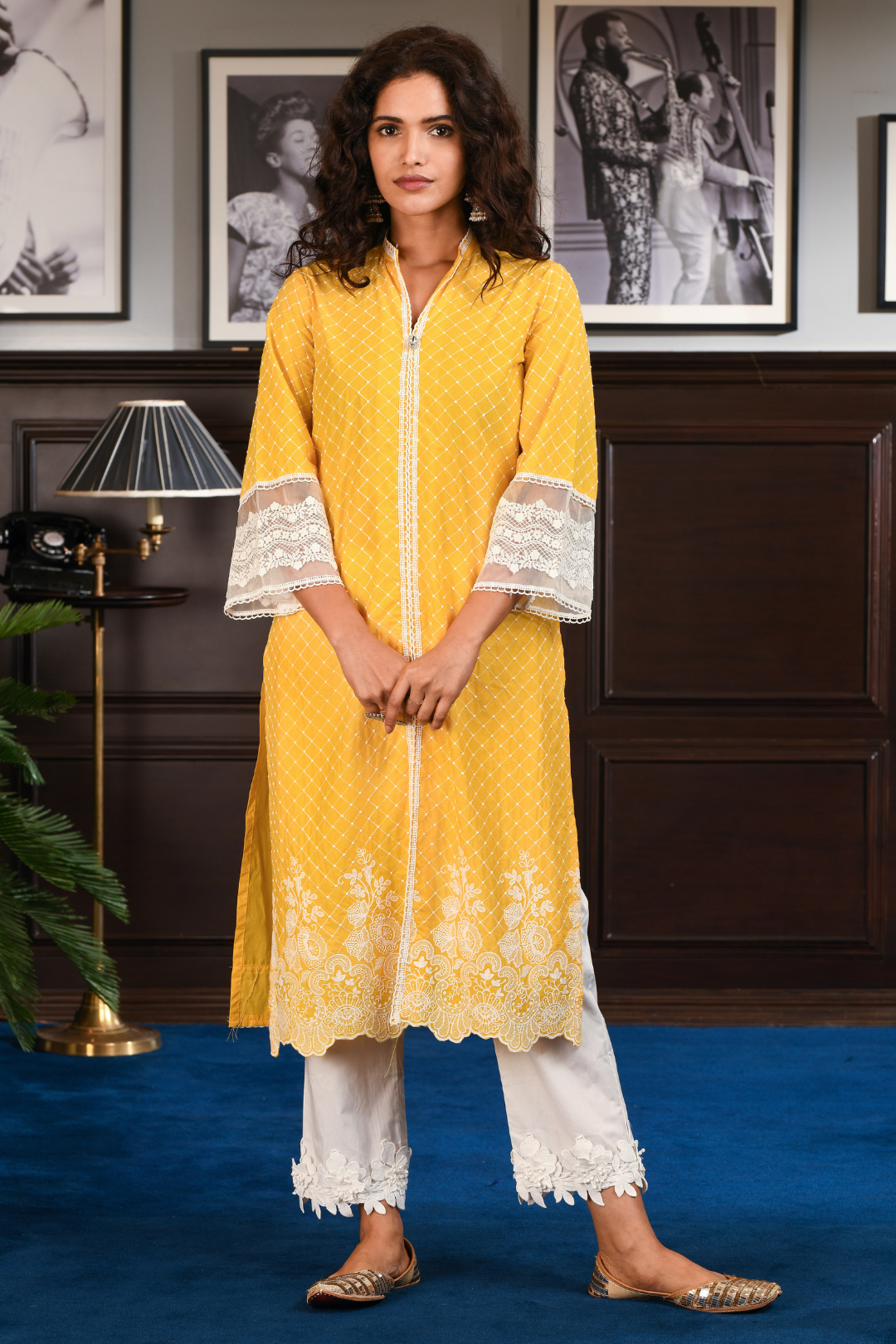 Cayo Cotton Yellow Kurta Set