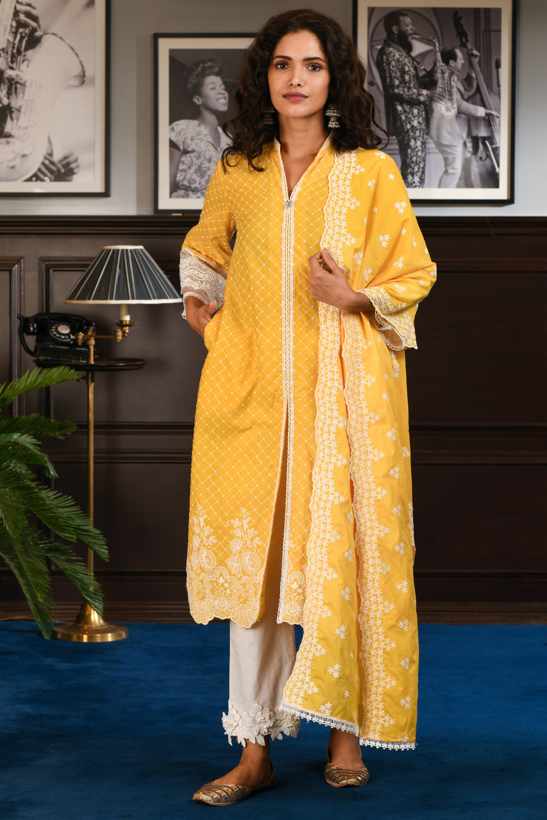 Cayo Cotton Yellow Kurta Set