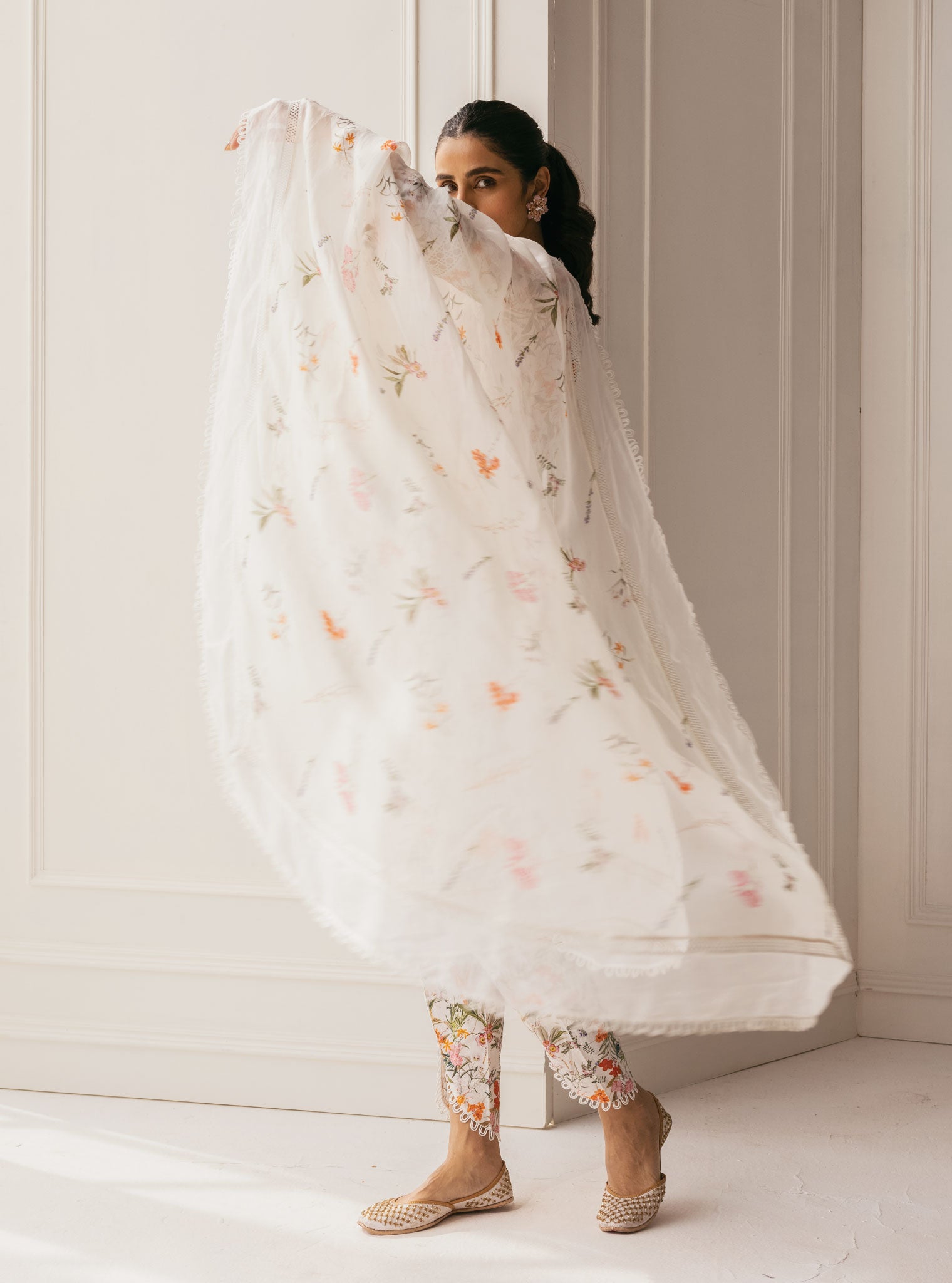 Corelli Cotton White Kurta Set