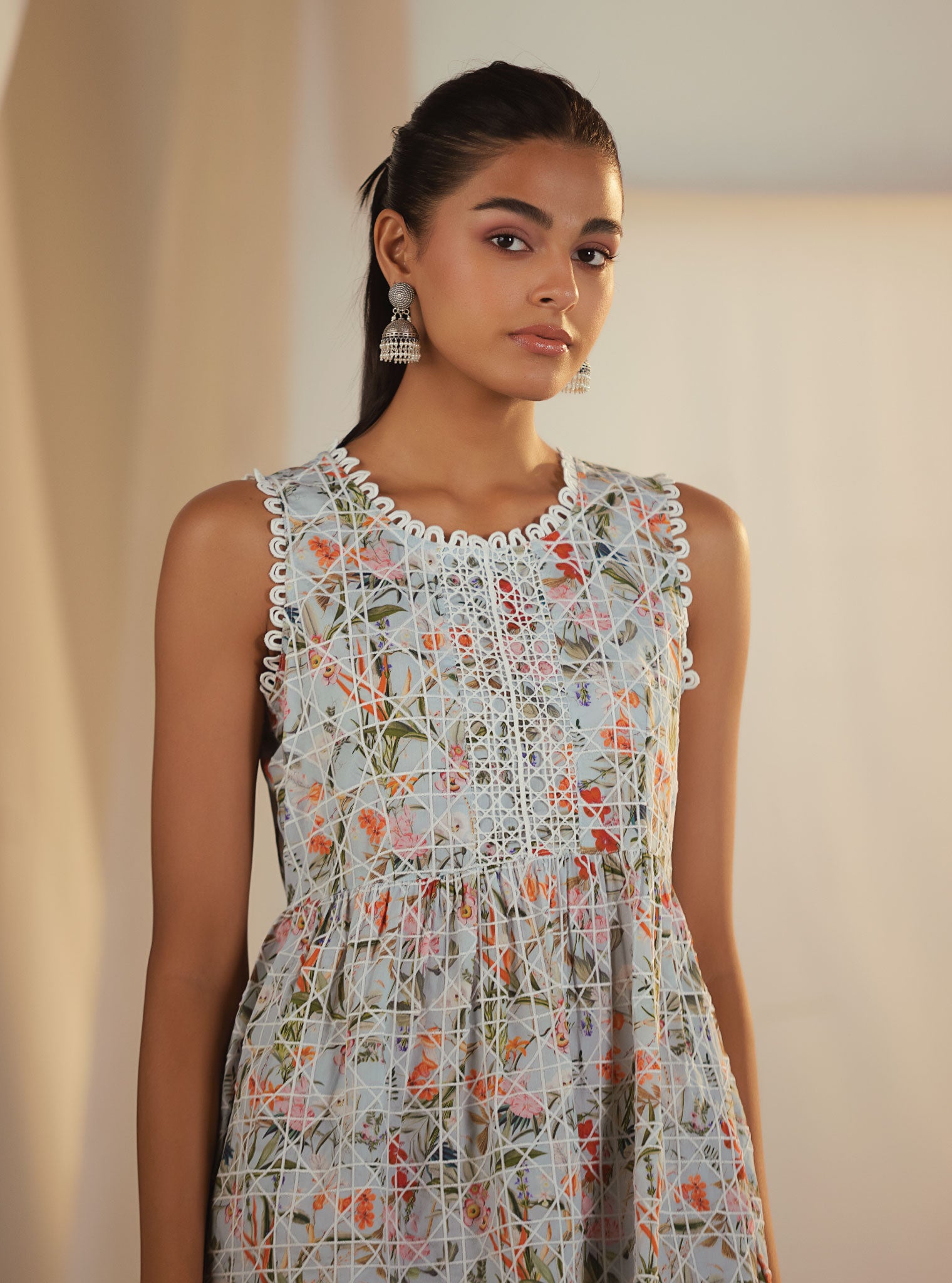 Elora Cotton Blue Kurta Set