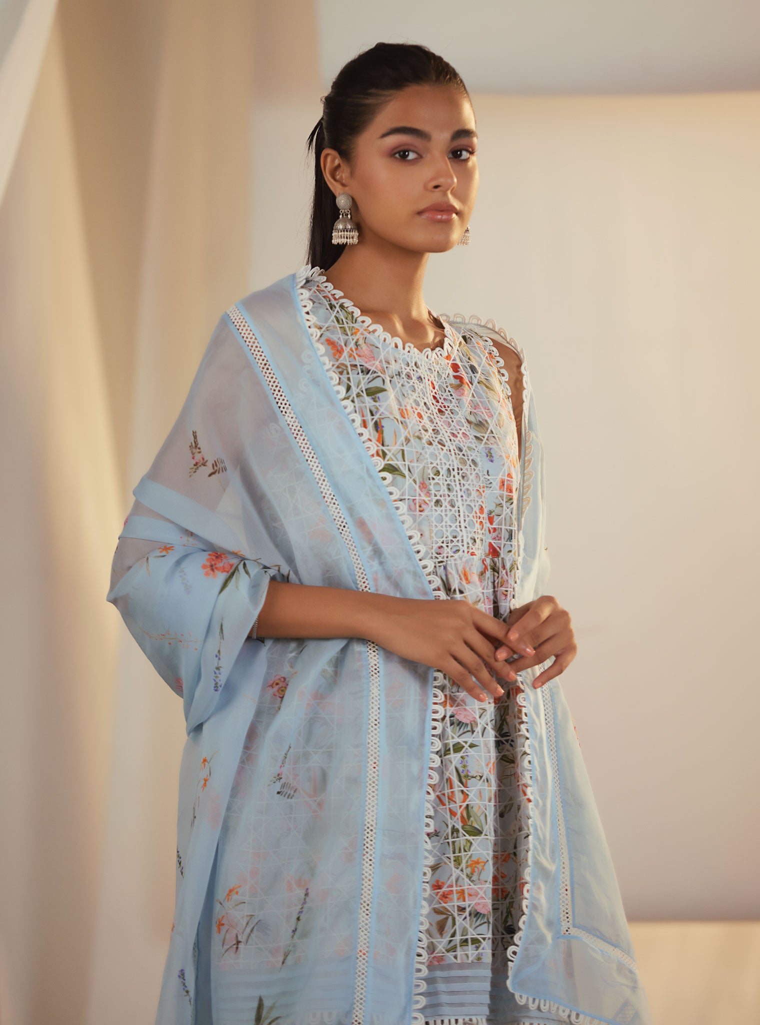 Elora Cotton Blue Kurta Set