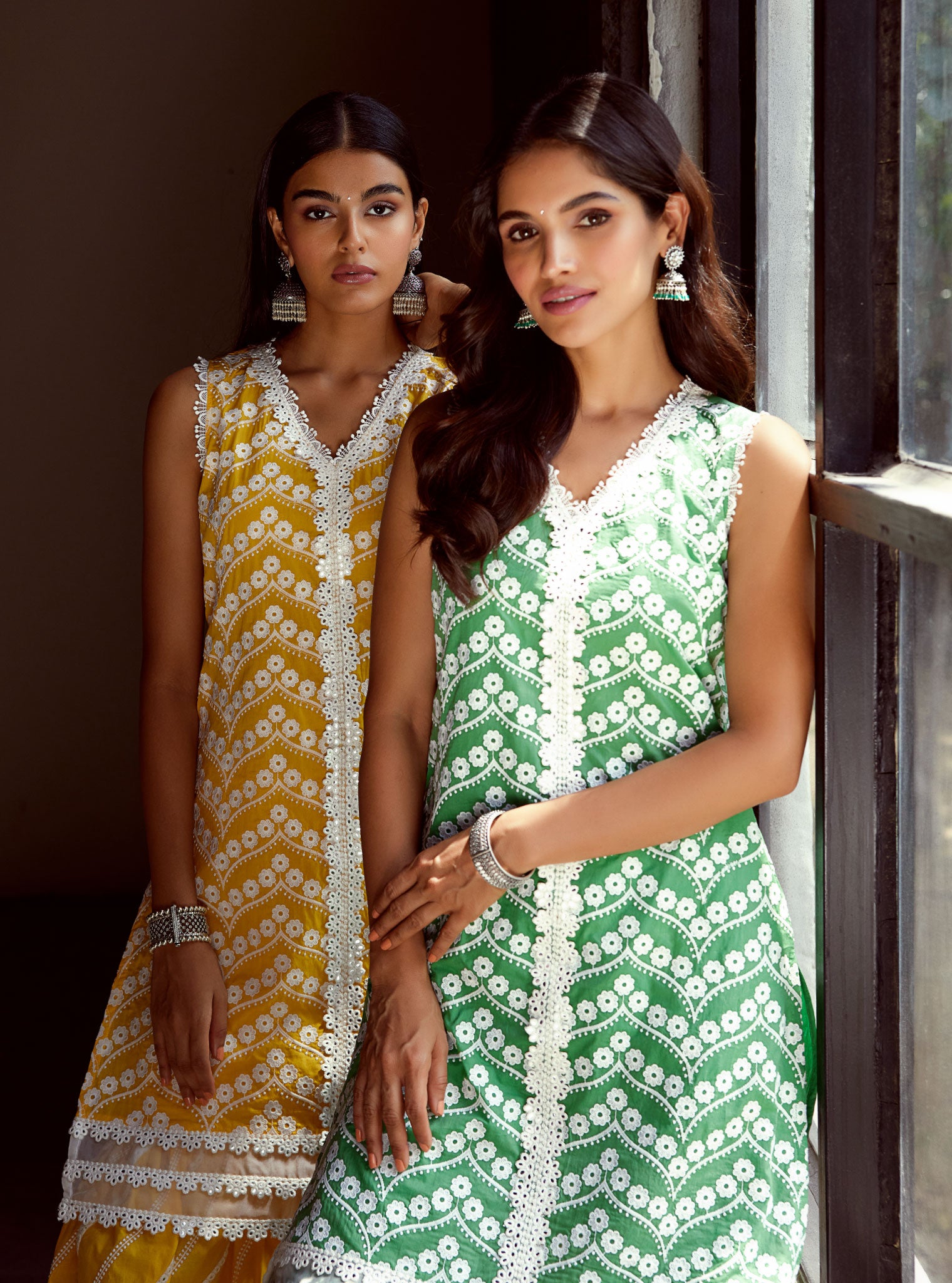 Gabriella Cotton Green Kurta with Garara Set