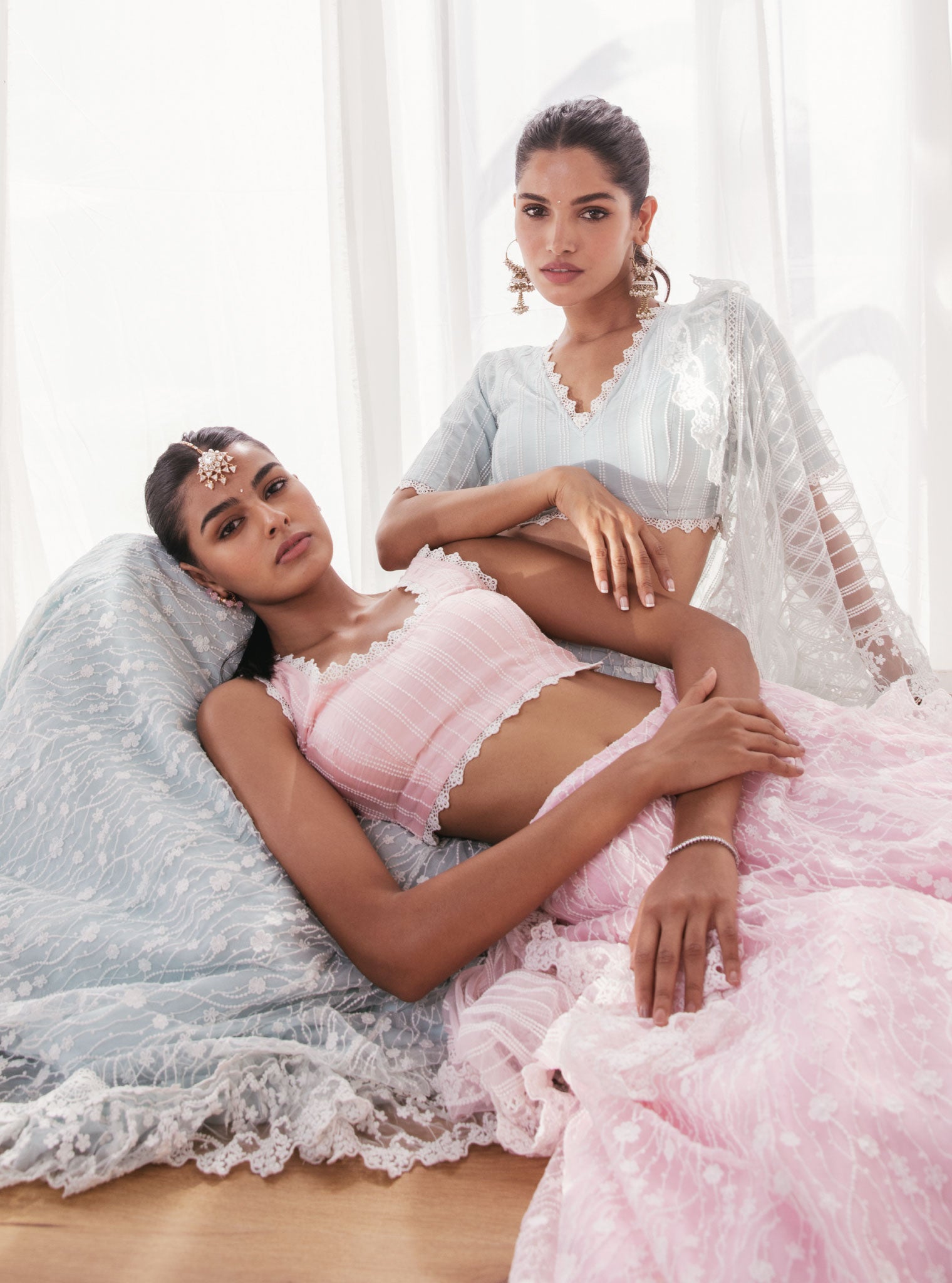 Kasauli Pink Net Lehenga Set