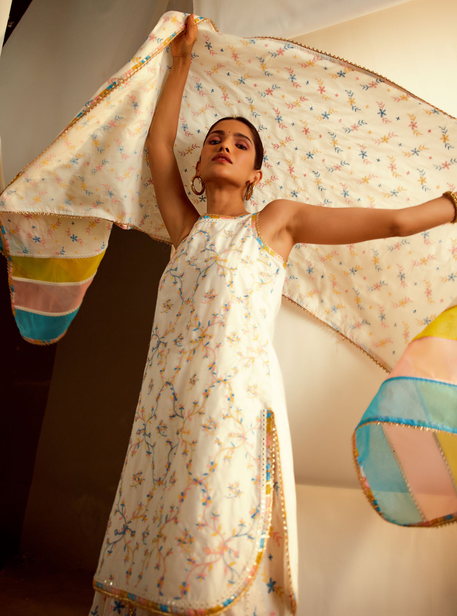 Makayla Cotton Off White Sharara Set