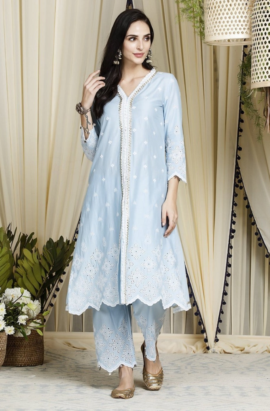Ophelia Cotton Kurta with Palazzo Set