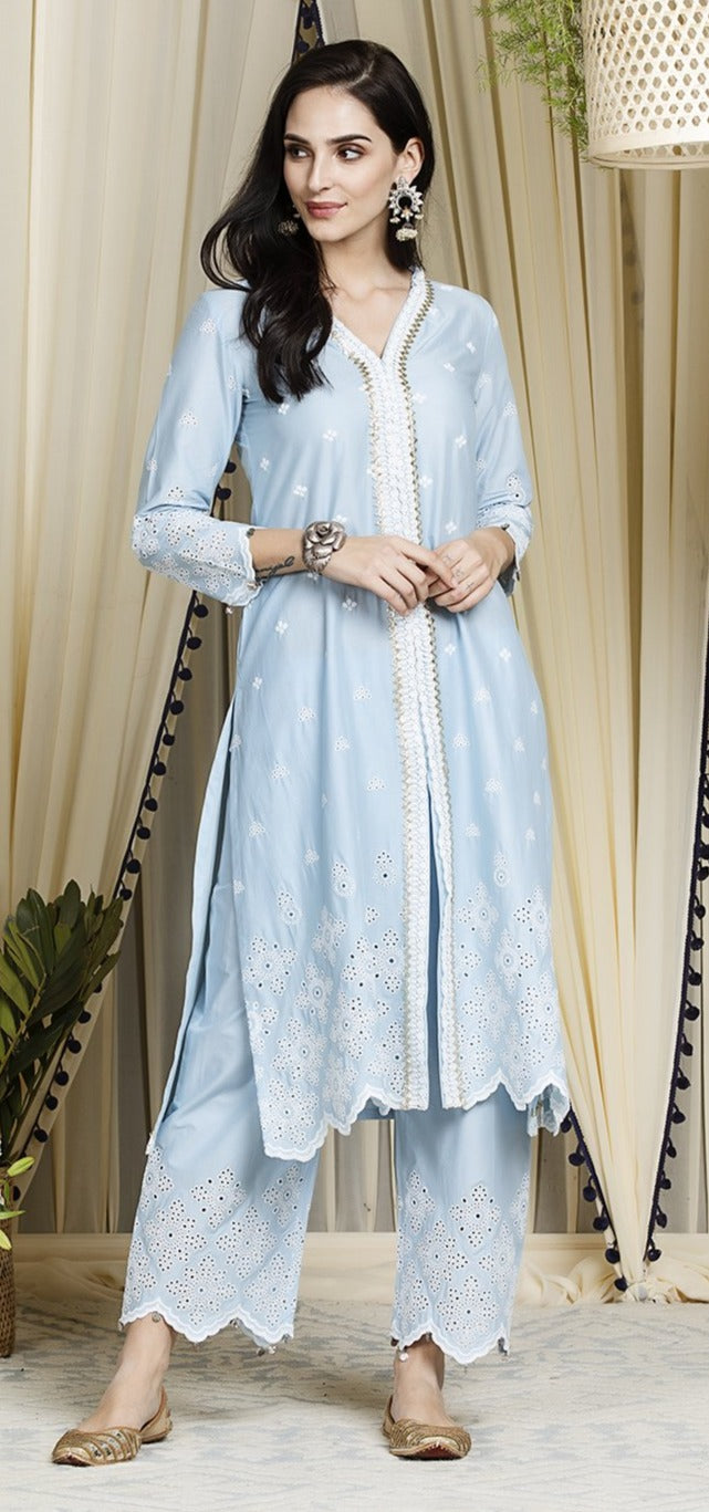 Ophelia Cotton Kurta with Palazzo Set