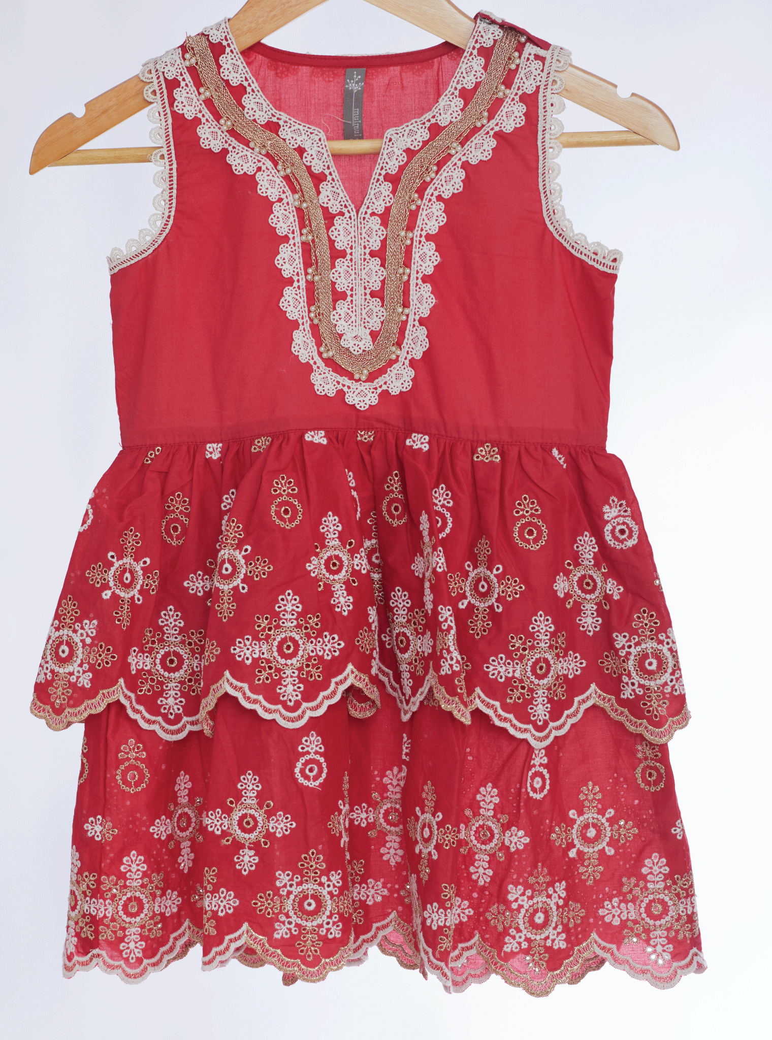 Nell Cotton Red Kurta Set