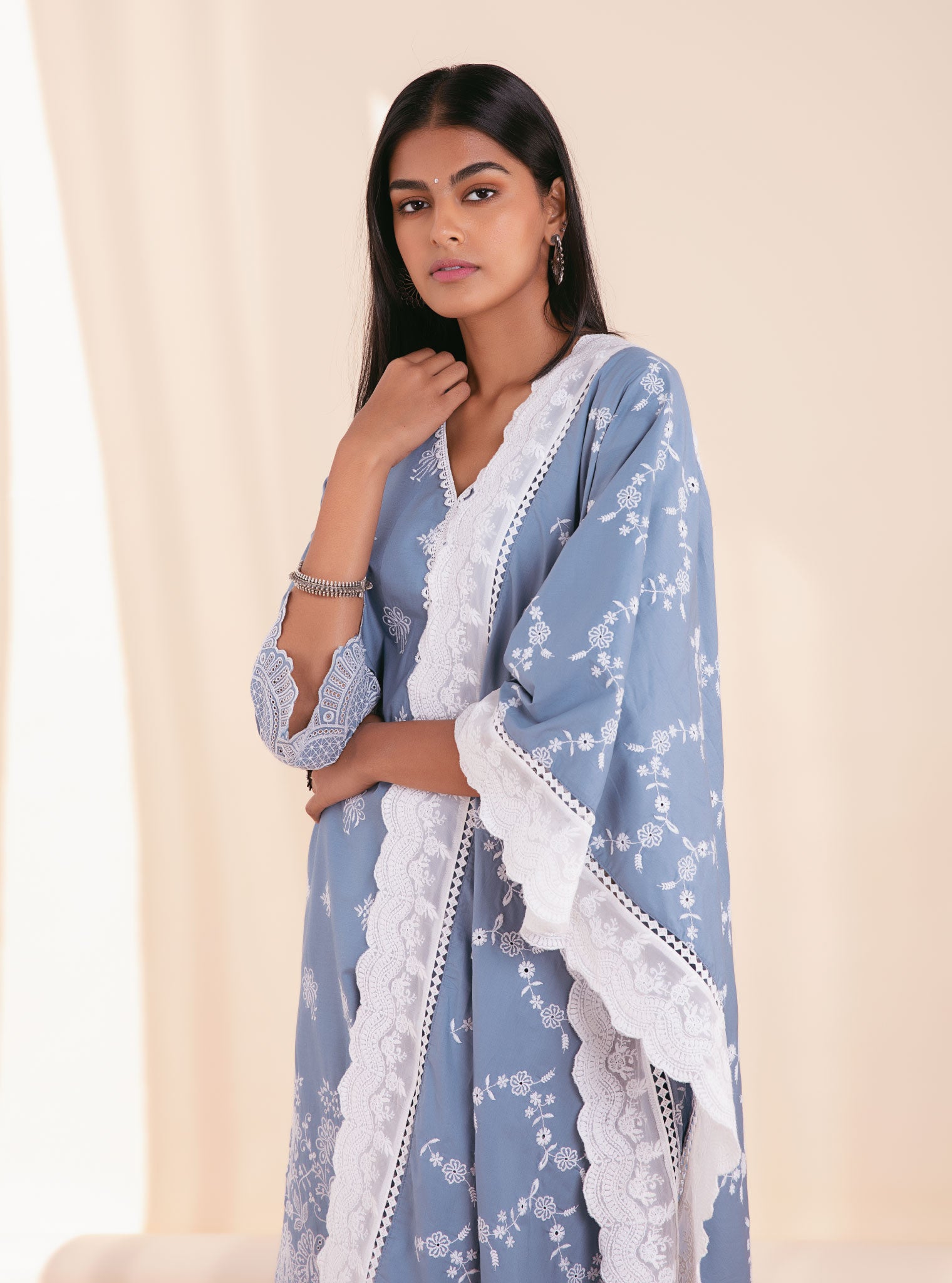 Nihri Cotton Denim Kurta Set